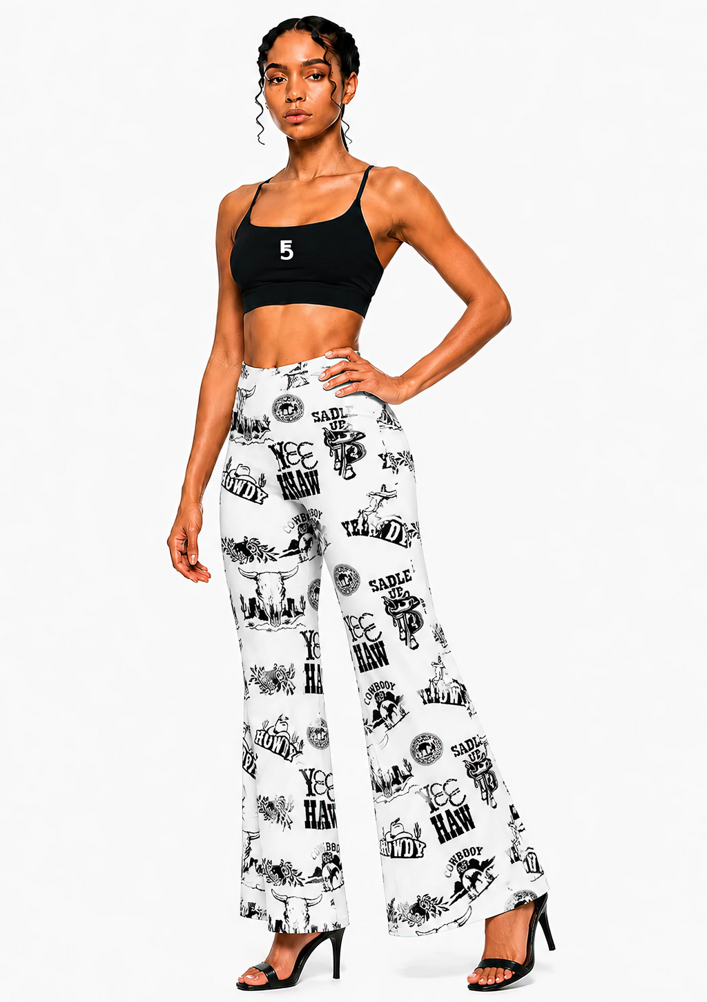 Strappy Criss Cross Yoga Sports Bra Icon| White Logo