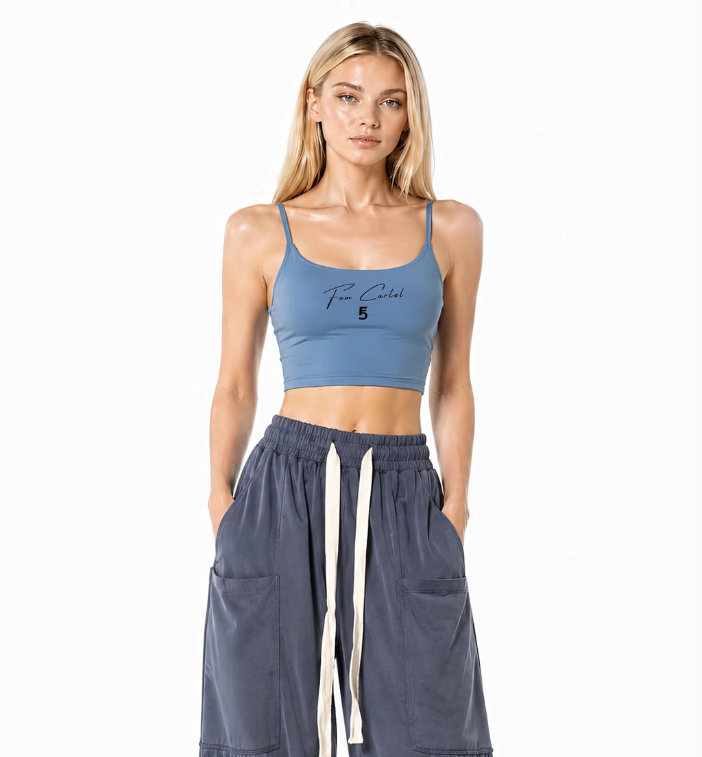 Solid Color Sports Bra Script | Black Logo