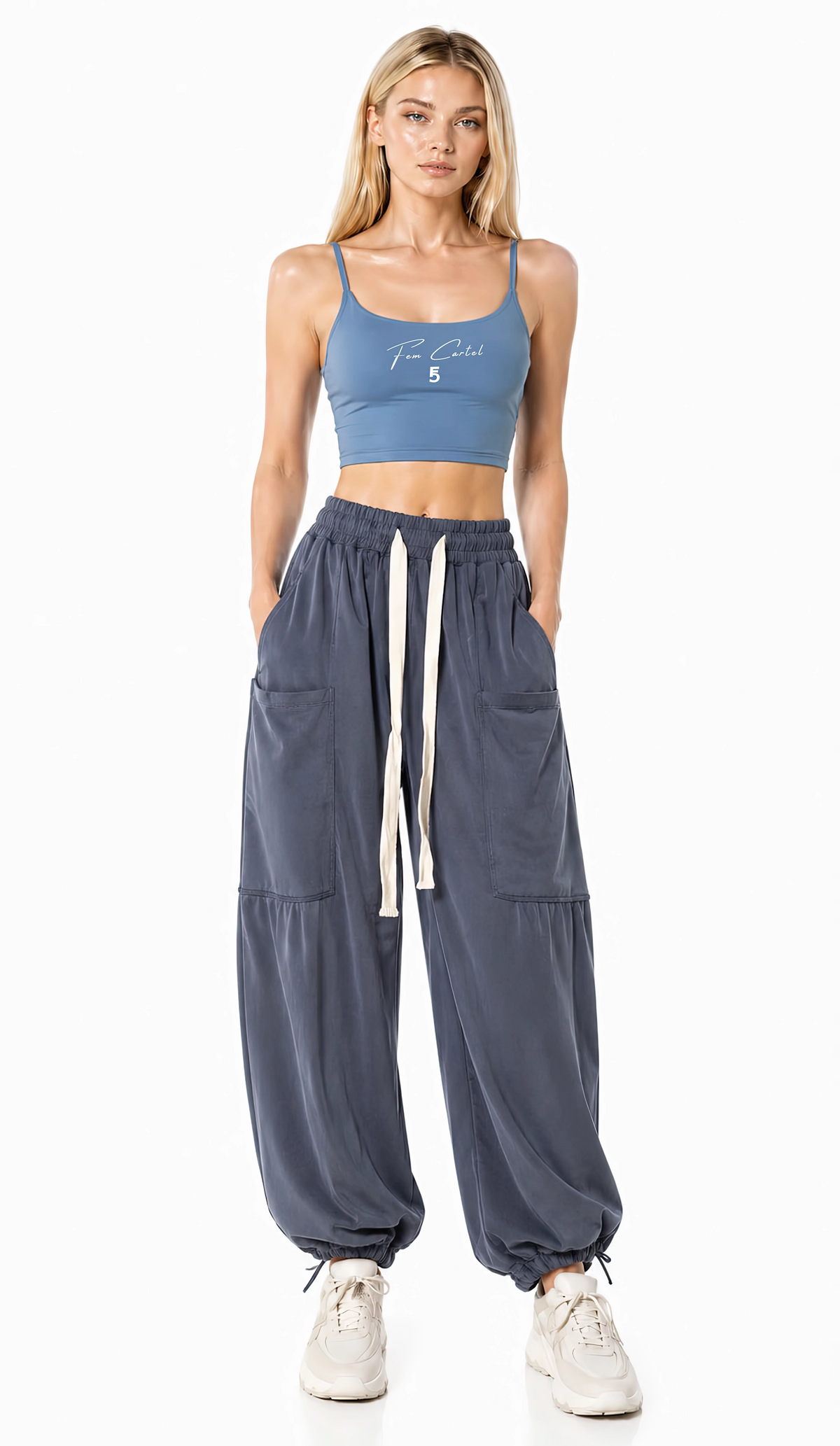 Solid Color Sports Bra Script | White Logo