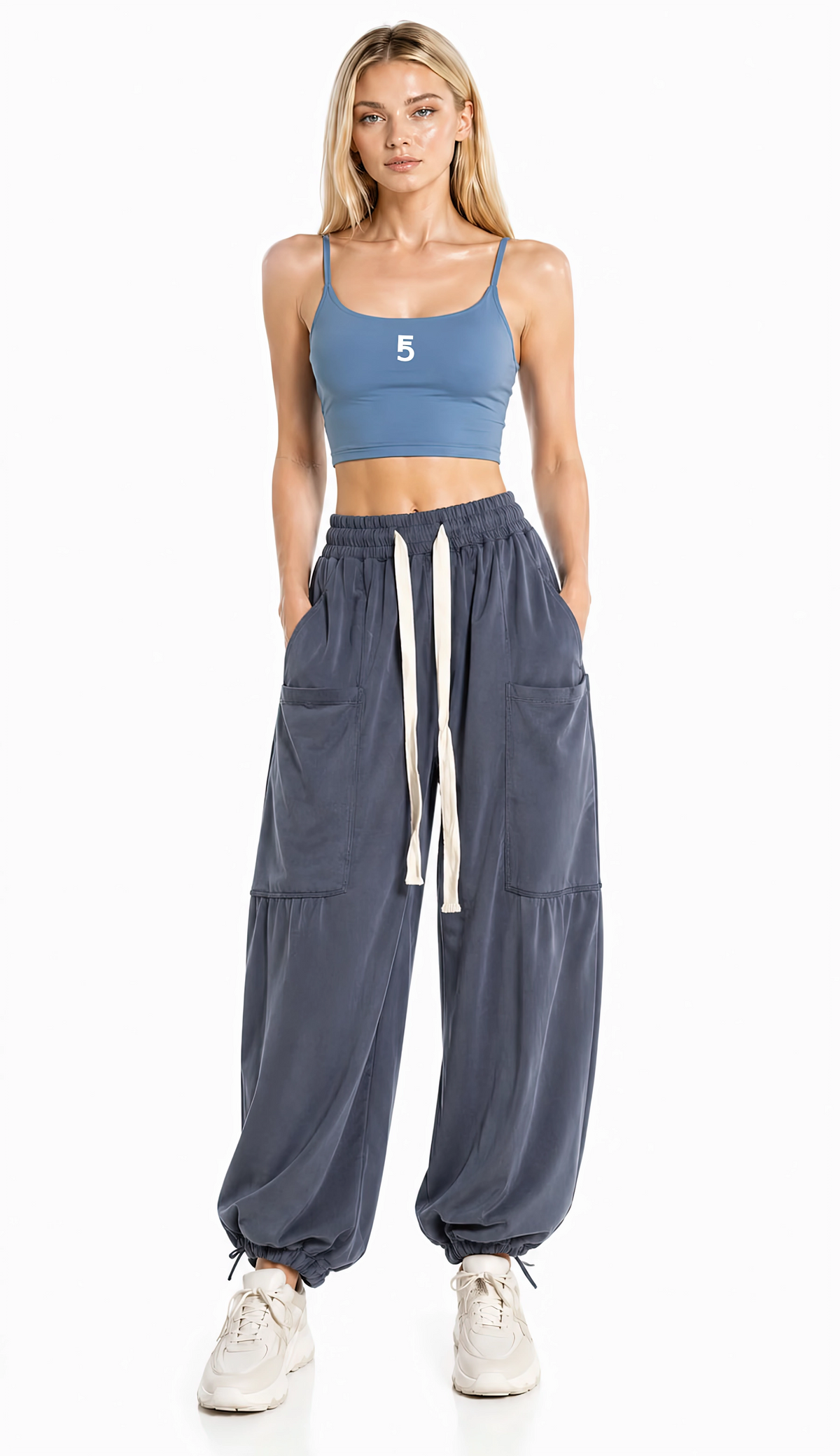 Solid Color Sports Bra Icon | White Logo