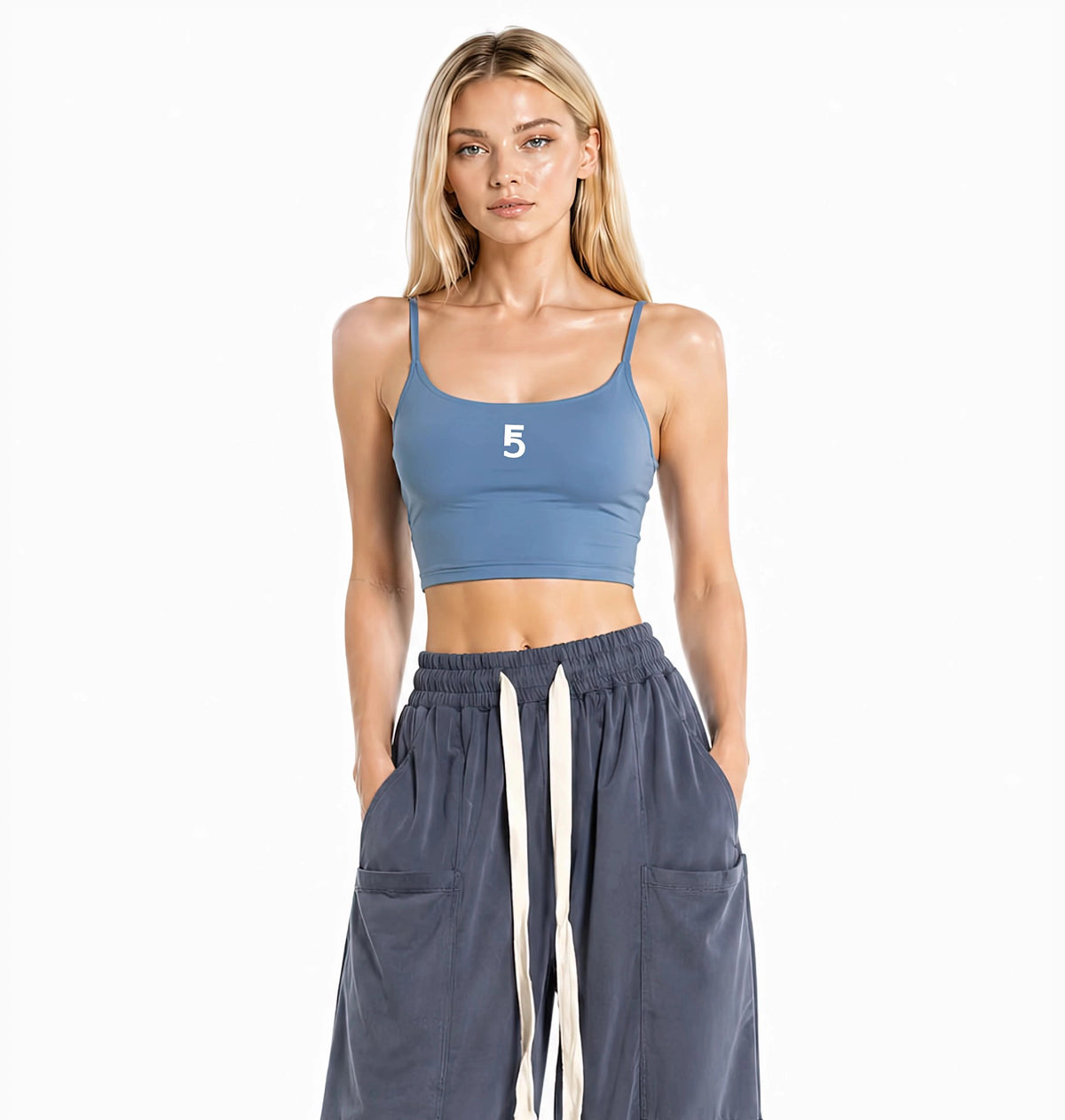 Solid Color Sports Bra Icon | White Logo