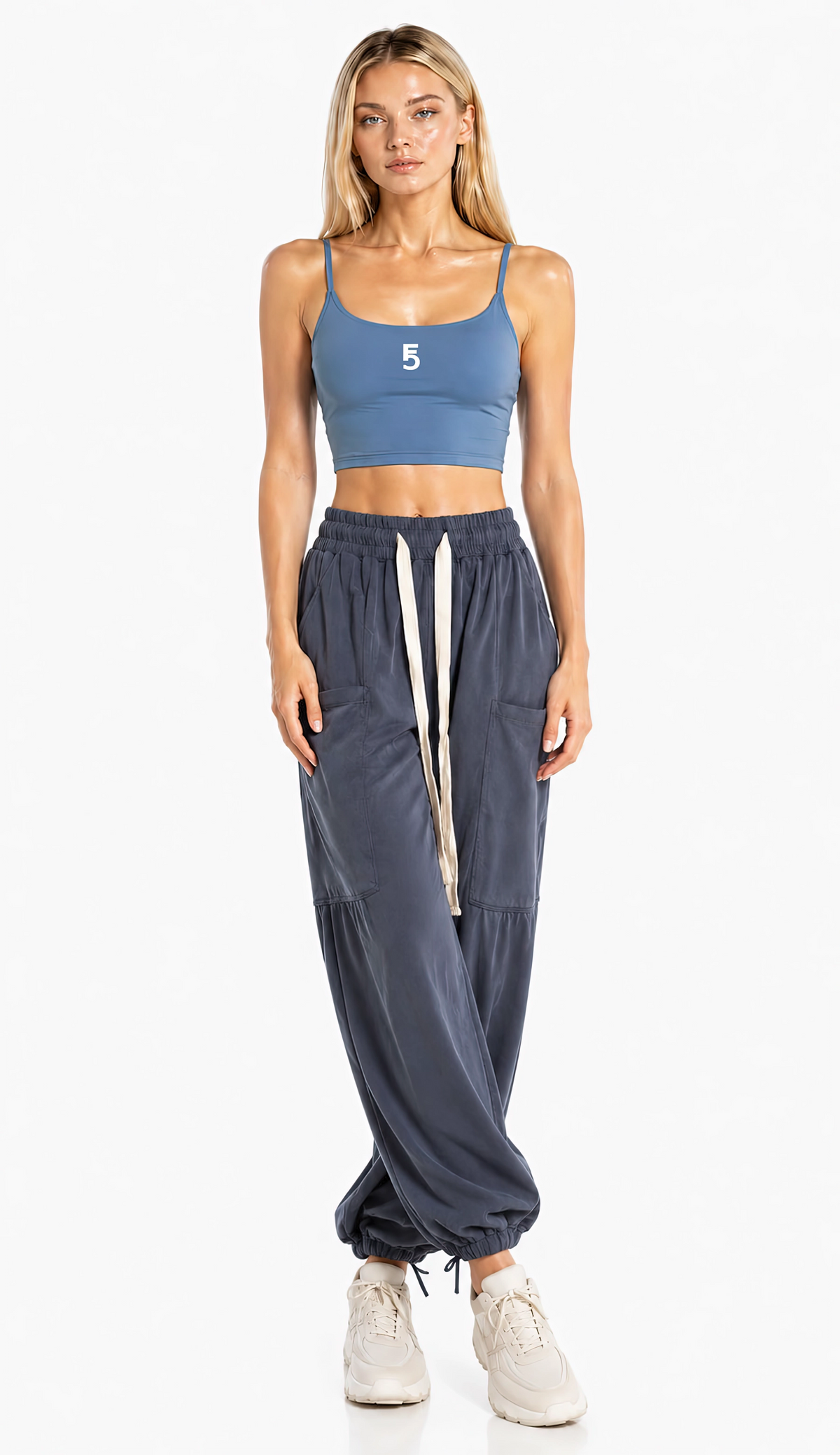 Solid Color Sports Bra Icon | White Logo