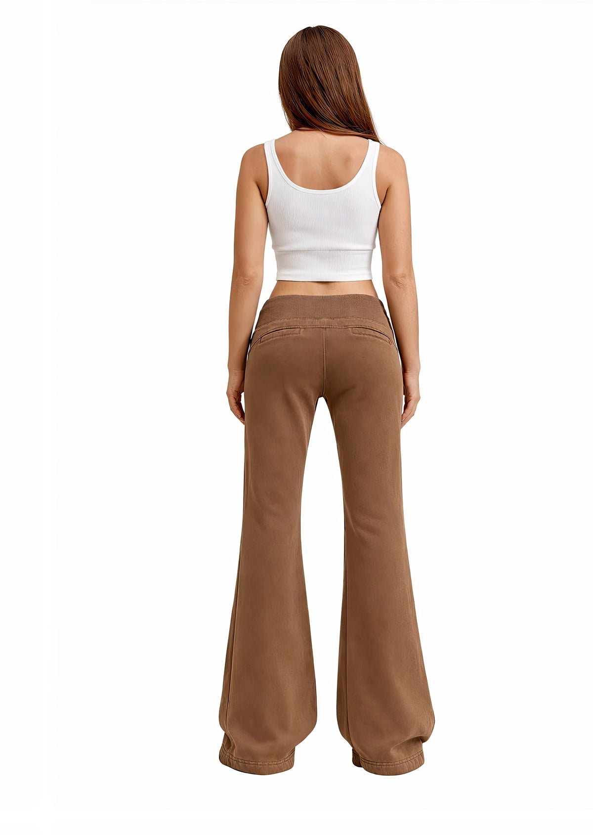 Vintage Washed Flared Fleece Pants | White Logo