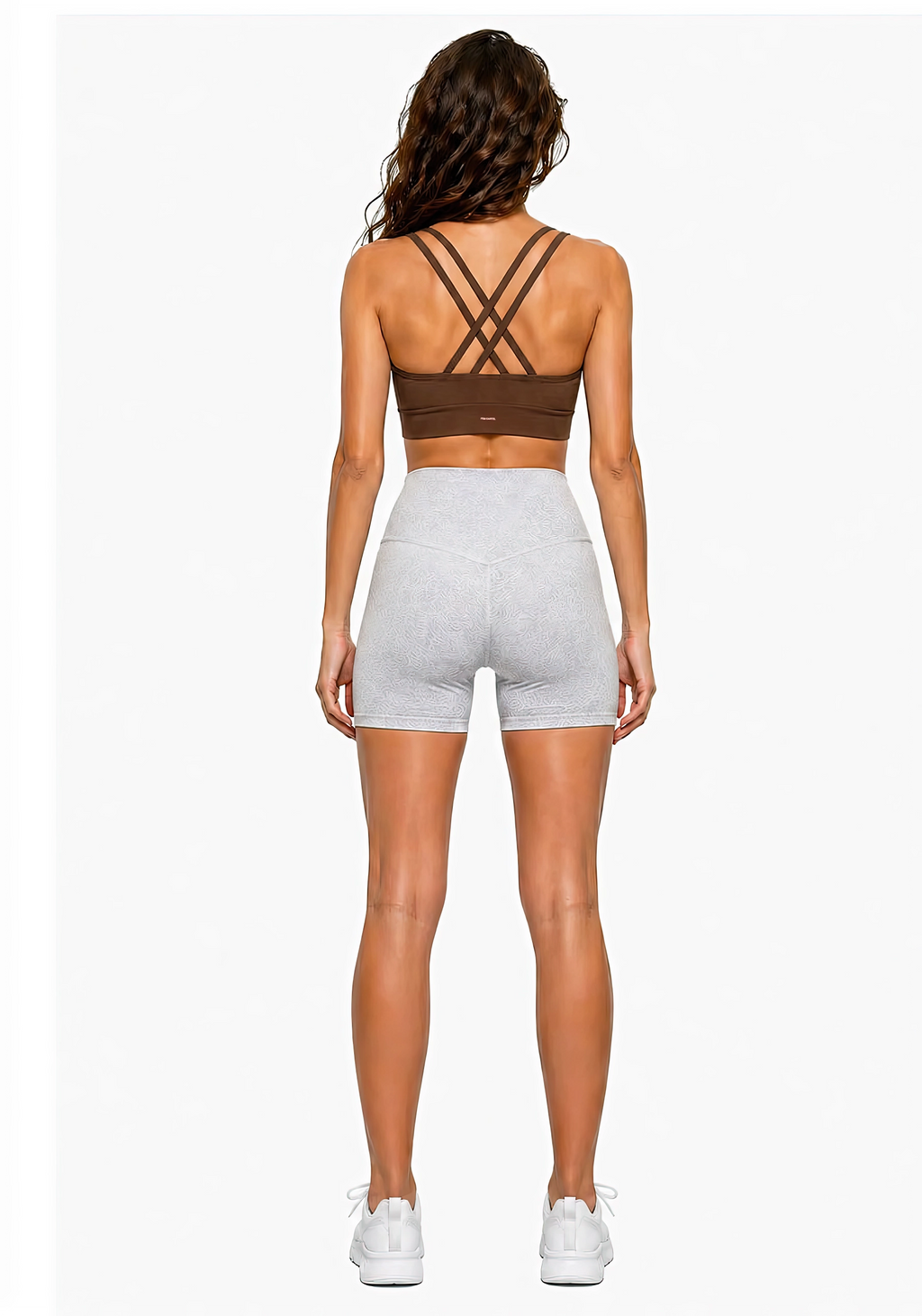Strappy Criss-Cross Sports Bra | Pink Logo