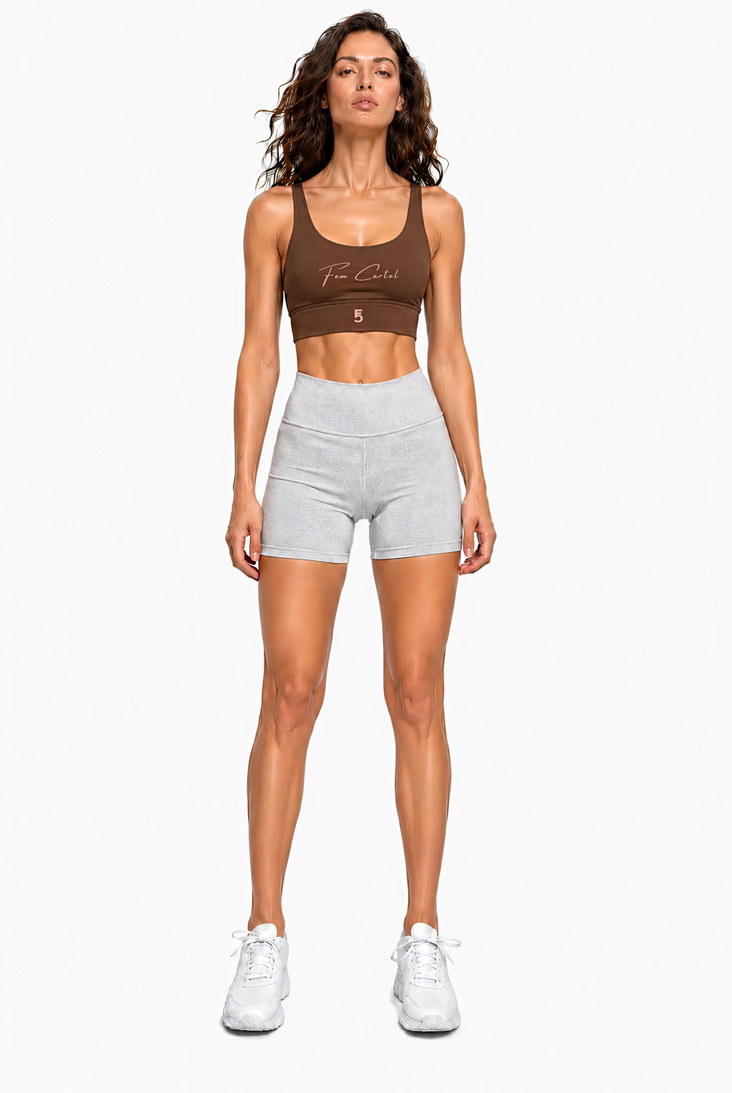 Strappy Criss-Cross Sports Bra | Pink Logo