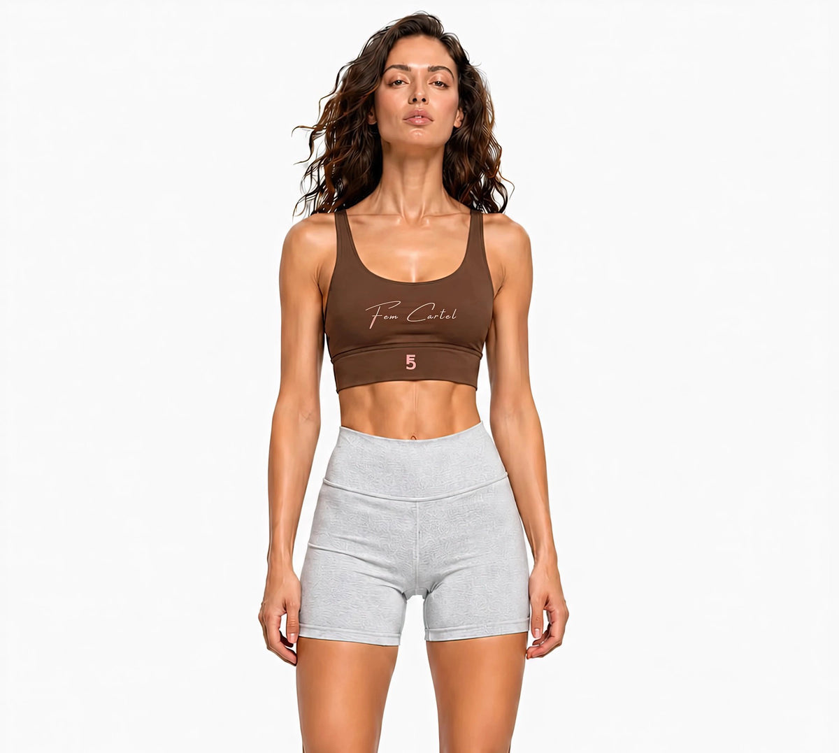 Strappy Criss-Cross Sports Bra | Pink Logo