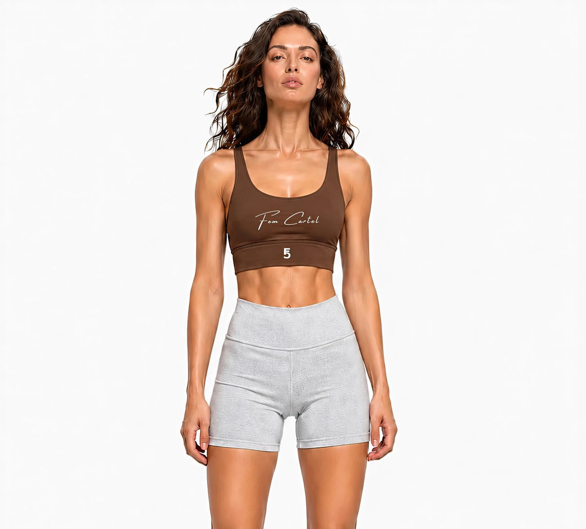Strappy Criss-Cross Sports Bra | White Logo