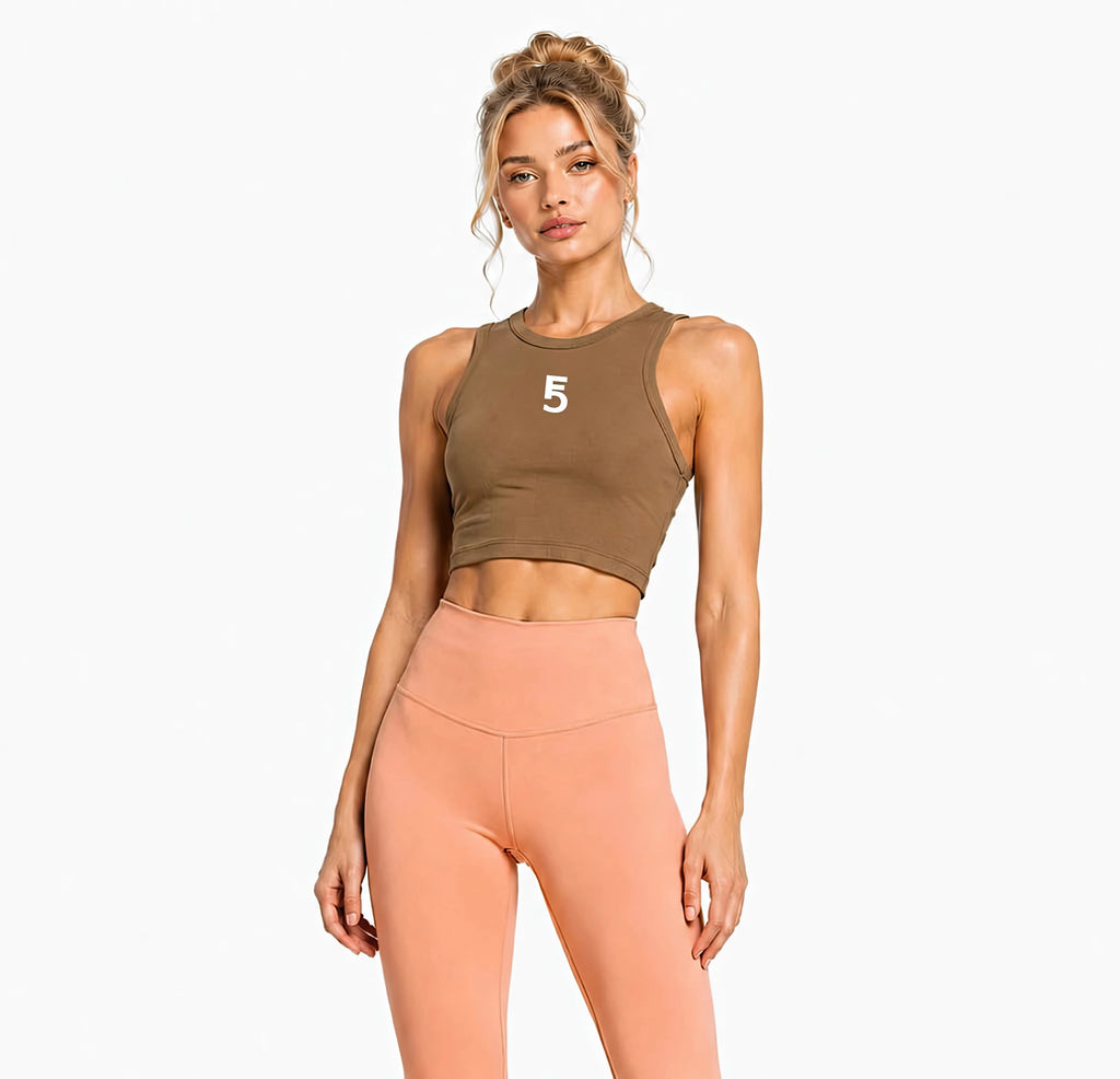 Tight Crewneck Crop Tank Top Icon | White Logo