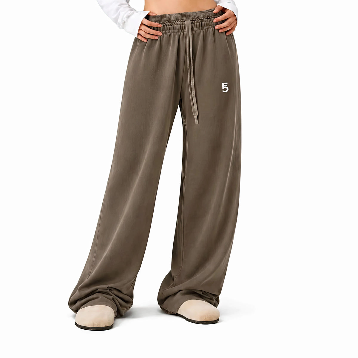 Vintage Washed Waist Pants | White Logo