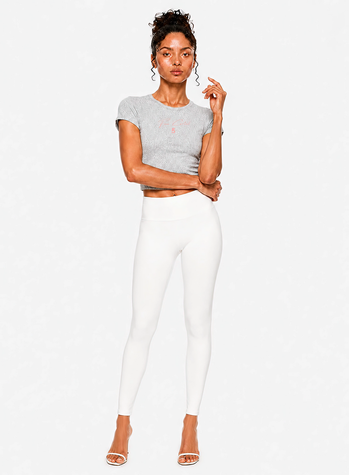 Cropped T-Shirt Script | Pink Logo