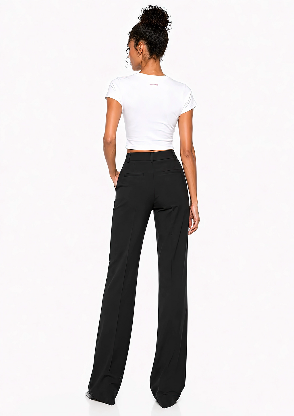 Cropped T-Shirt Script | Pink Logo