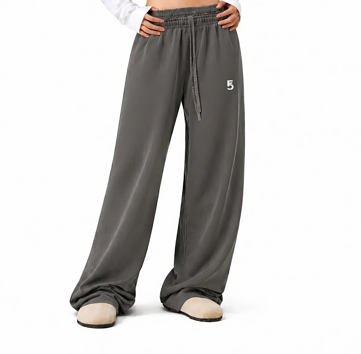 Vintage Washed Waist Pants | White Logo