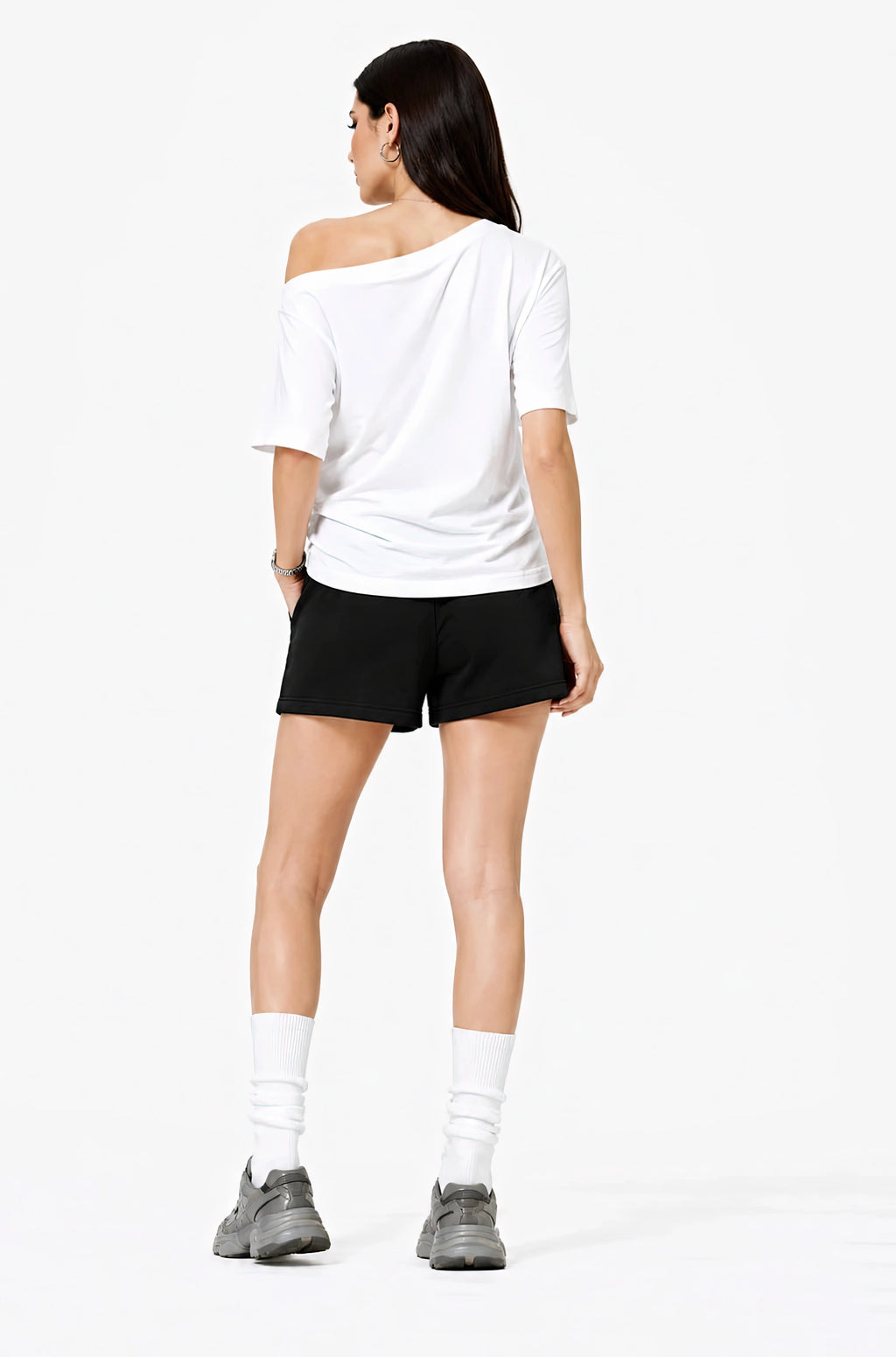 Fleece Drawstring Sweatshorts | White Logo
