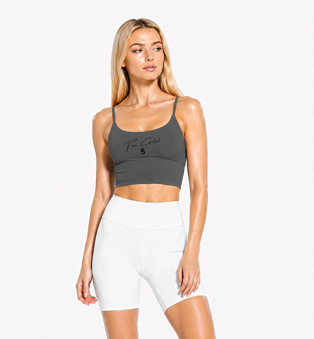 Solid Color Sports Bra Script | Black Logo