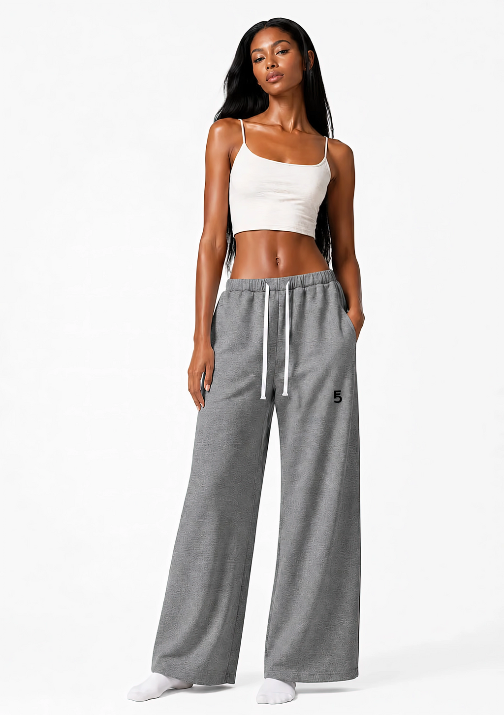 Wide Leg Sweatpants | Black Logo