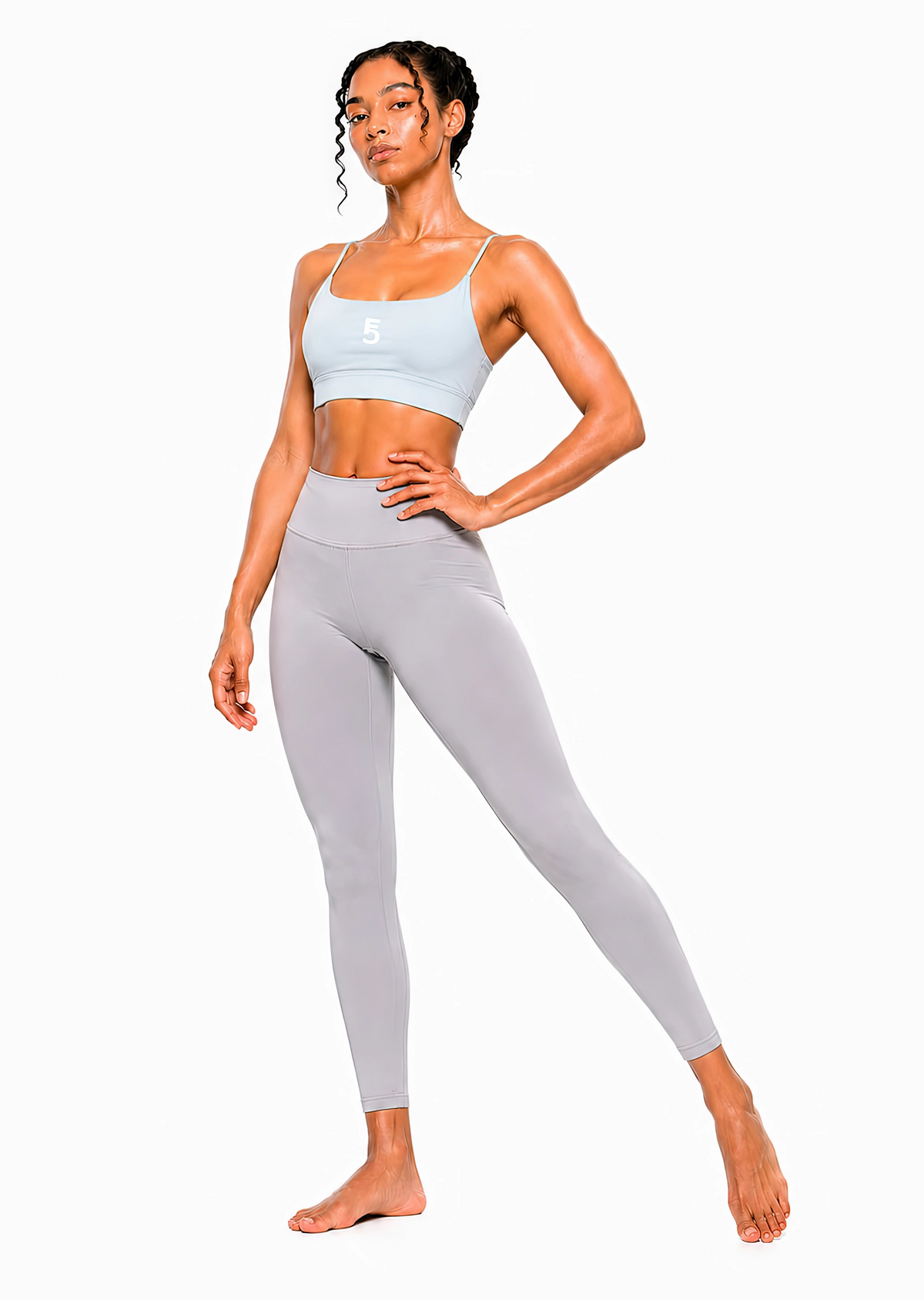 Strappy Criss Cross Yoga Sports Bra Icon| White Logo