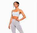 Strappy Criss Cross Yoga Sports Bra Icon| White Logo