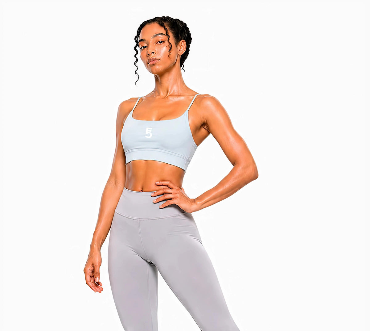 Strappy Criss Cross Yoga Sports Bra Icon| White Logo