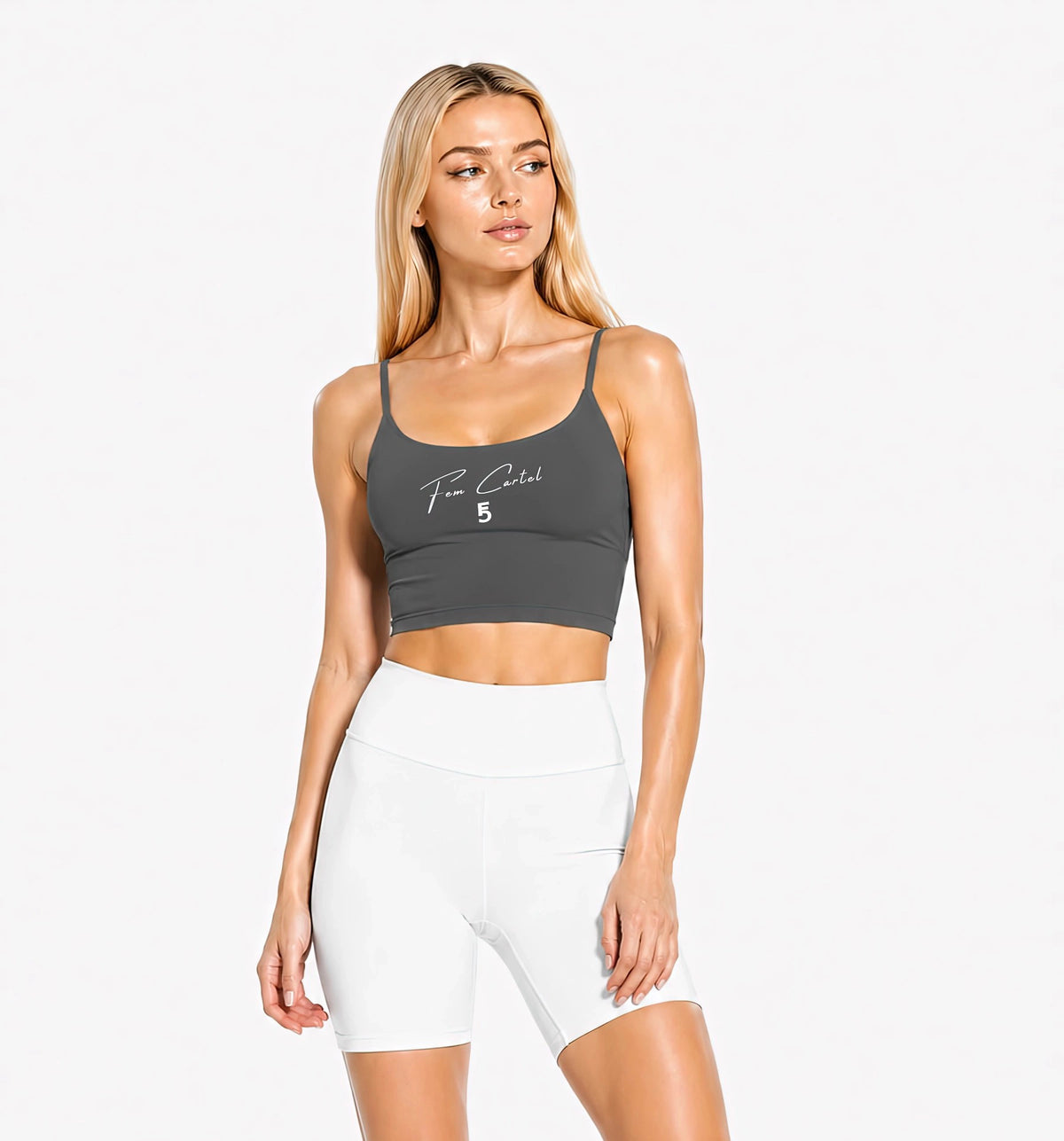 Solid Color Sports Bra Script | White Logo
