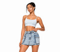 Strappy Criss Cross Yoga Sports Bra Script| White Logo