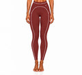 High Rise Topstitching Leggings | White Logo