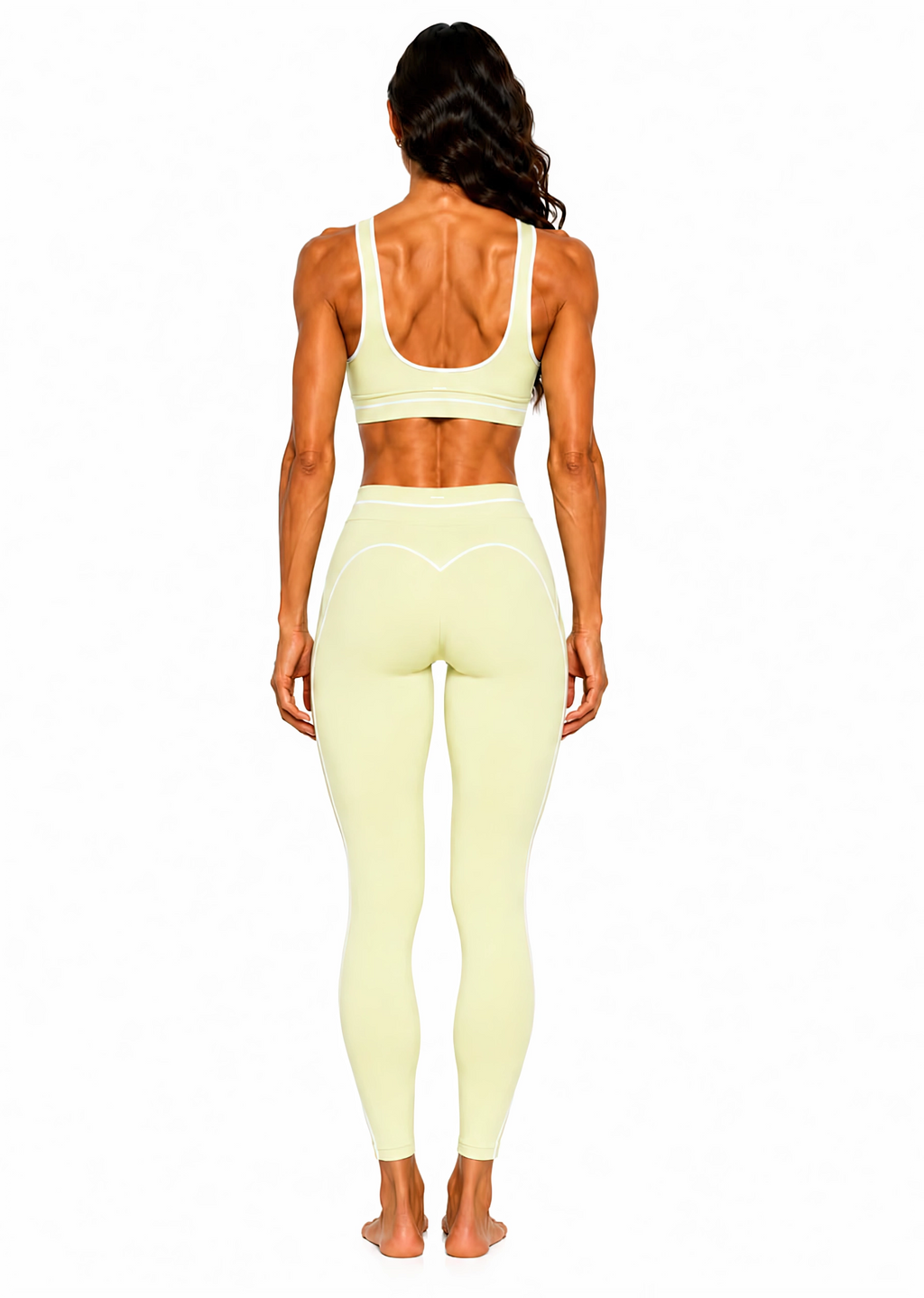 High Rise Topstitching Leggings | White Logo