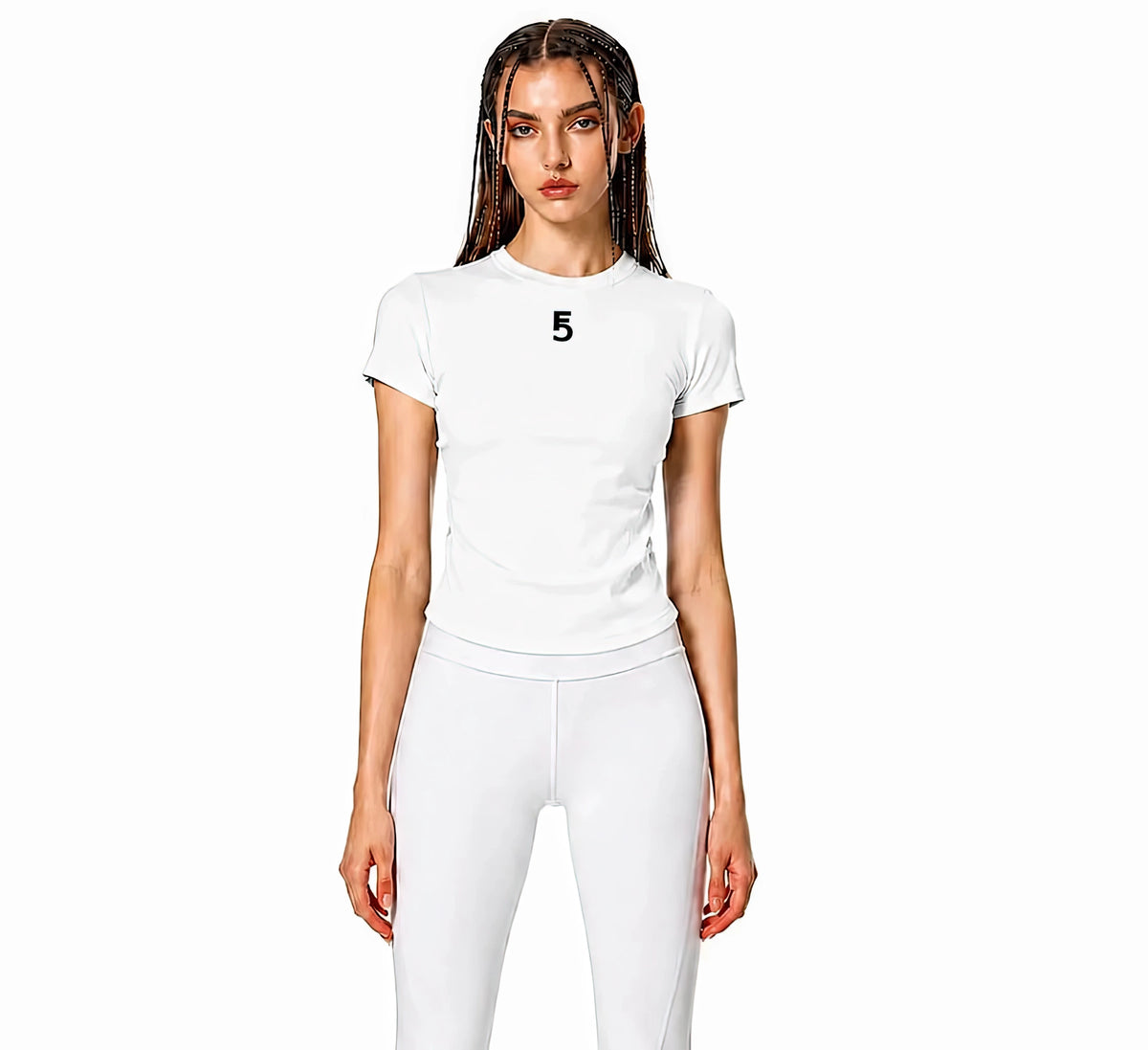 Vintage Washed Bodycon Cotton T-Shirt Icon | Black Logo