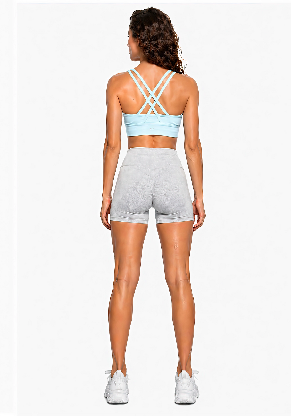 Strappy Criss-Cross Sports Bra | Black Logo