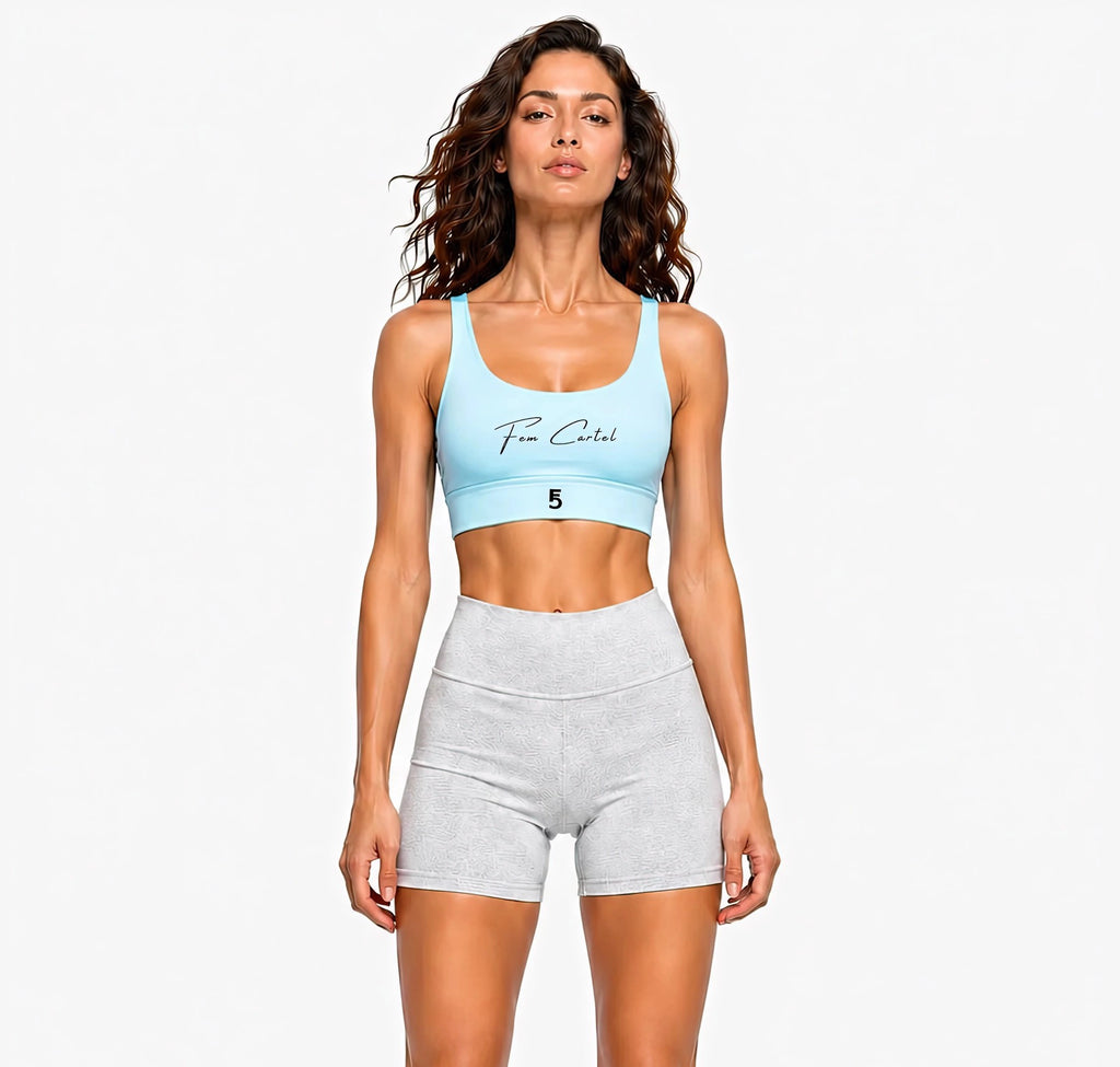 Strappy Criss-Cross Sports Bra | Black Logo