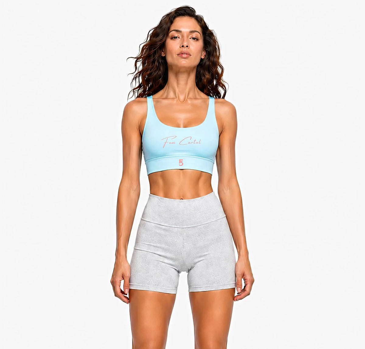 Strappy Criss-Cross Sports Bra | Pink Logo