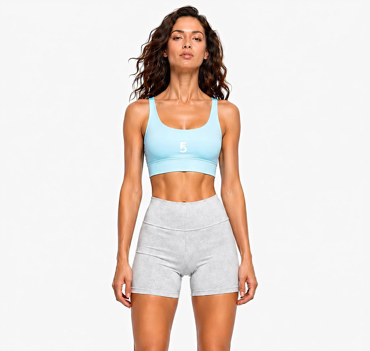 Strappy Criss-Cross Sports Bra | White Logo