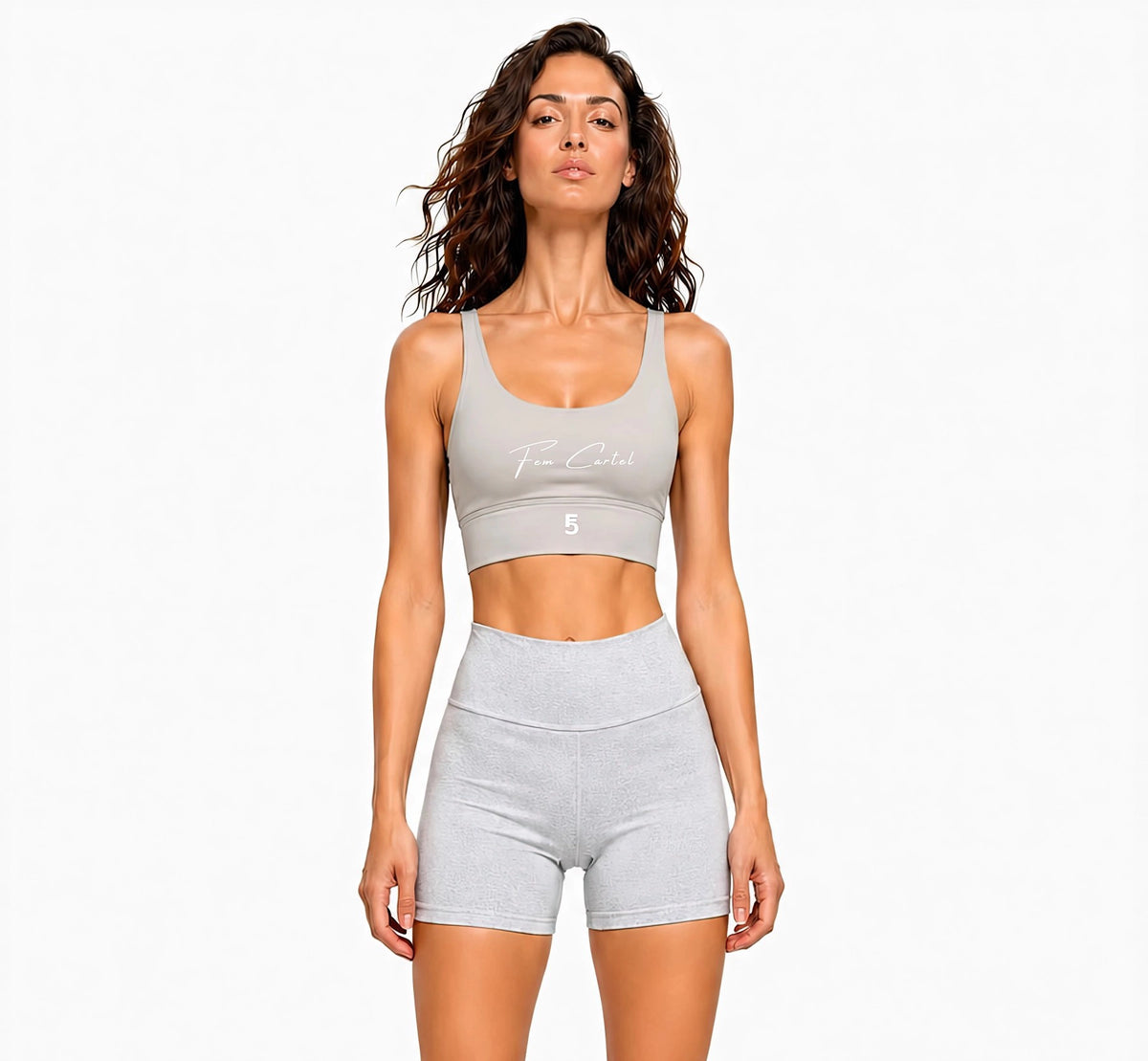 Strappy Criss-Cross Sports Bra | White Logo