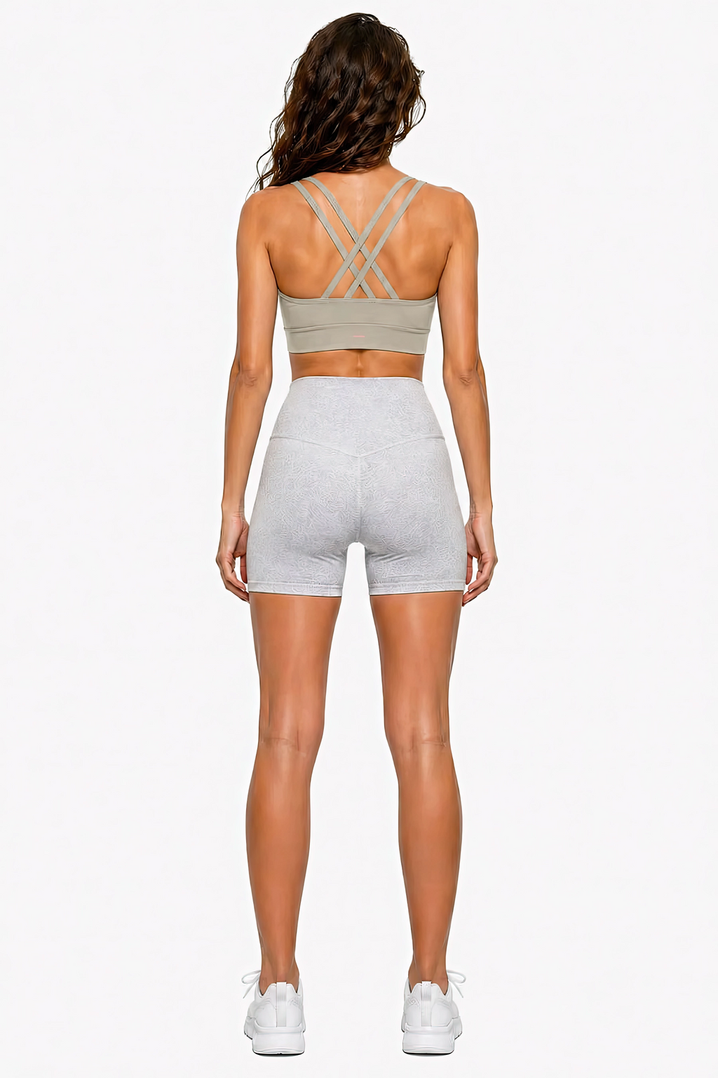 Strappy Criss-Cross Sports Bra | Pink Logo