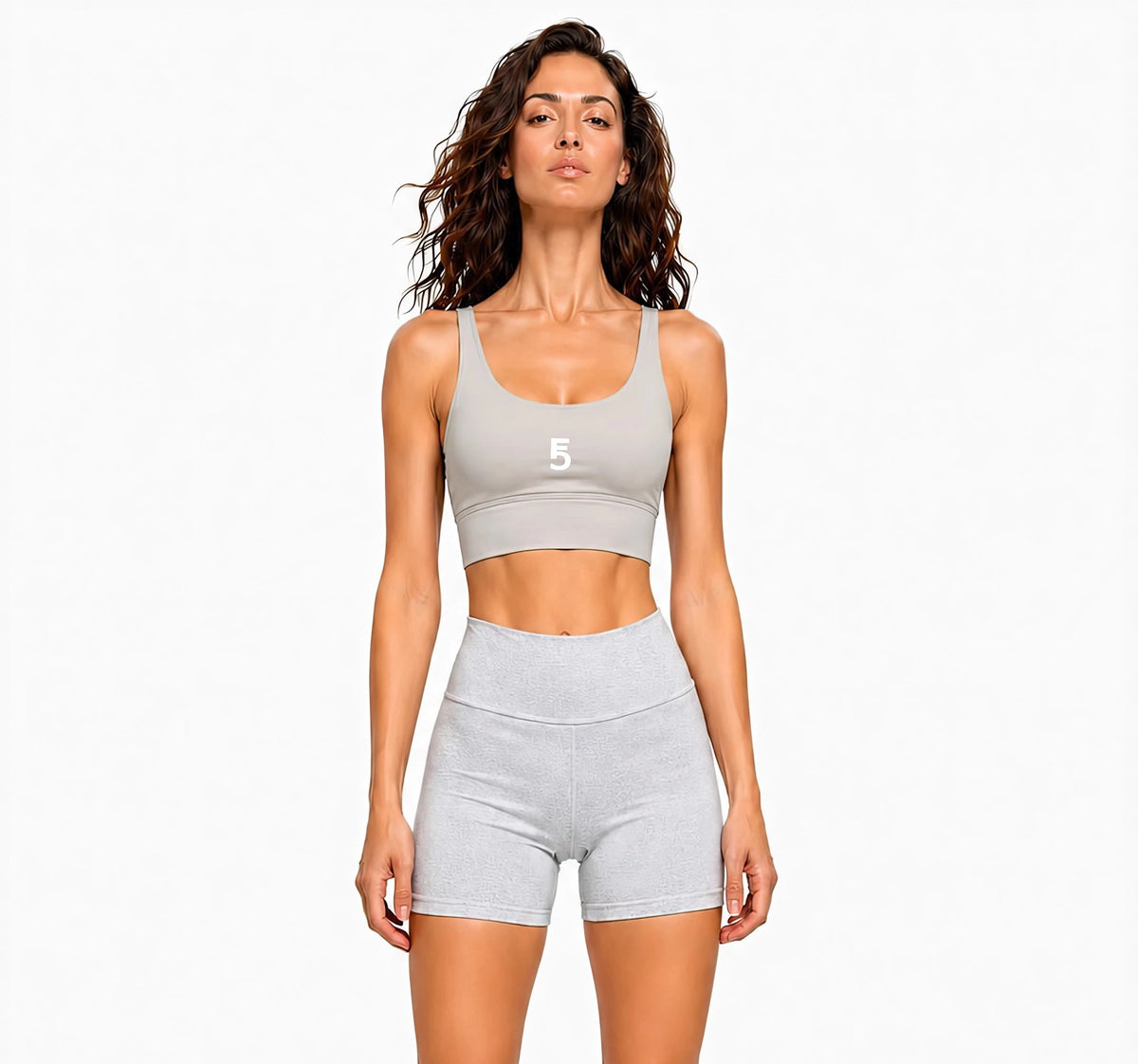 Strappy Criss-Cross Sports Bra | White Logo