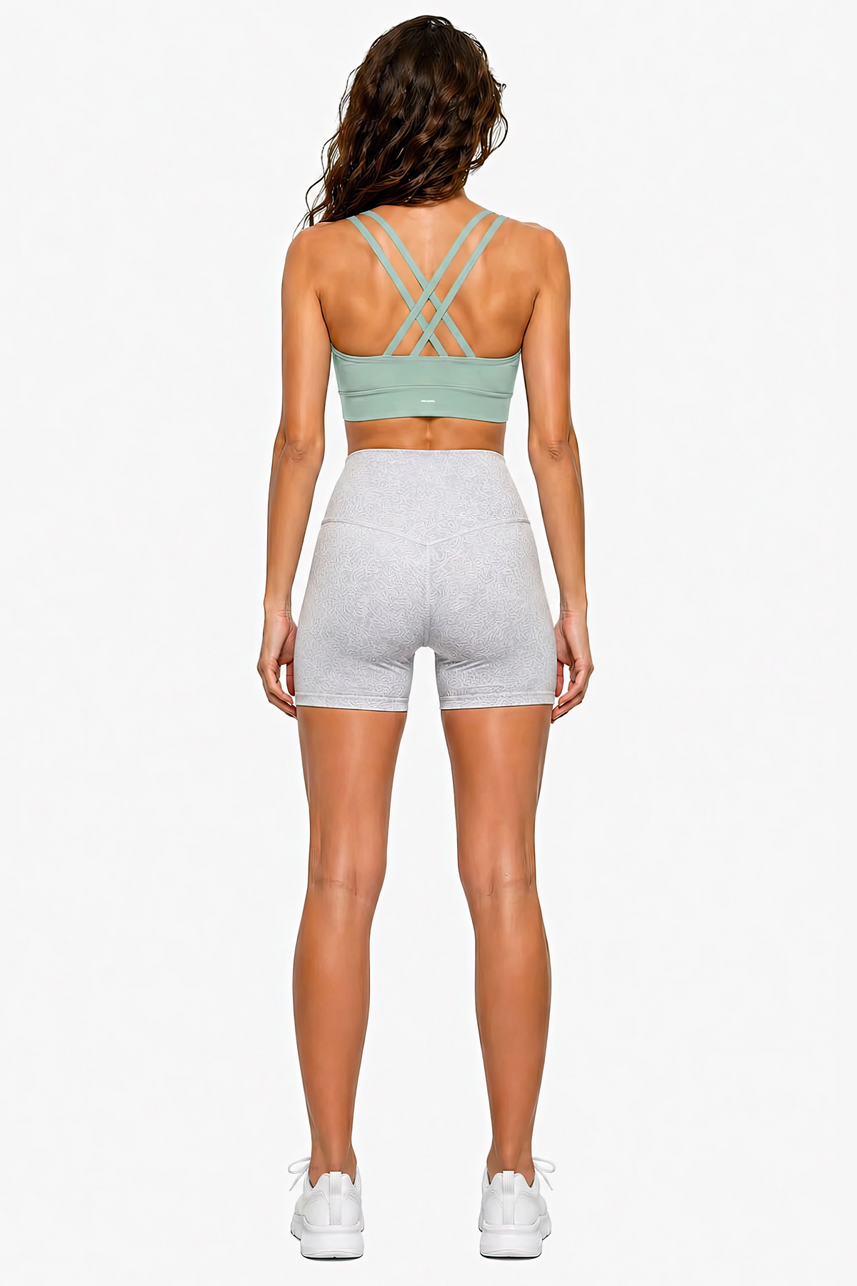 Strappy Criss-Cross Sports Bra | White Logo