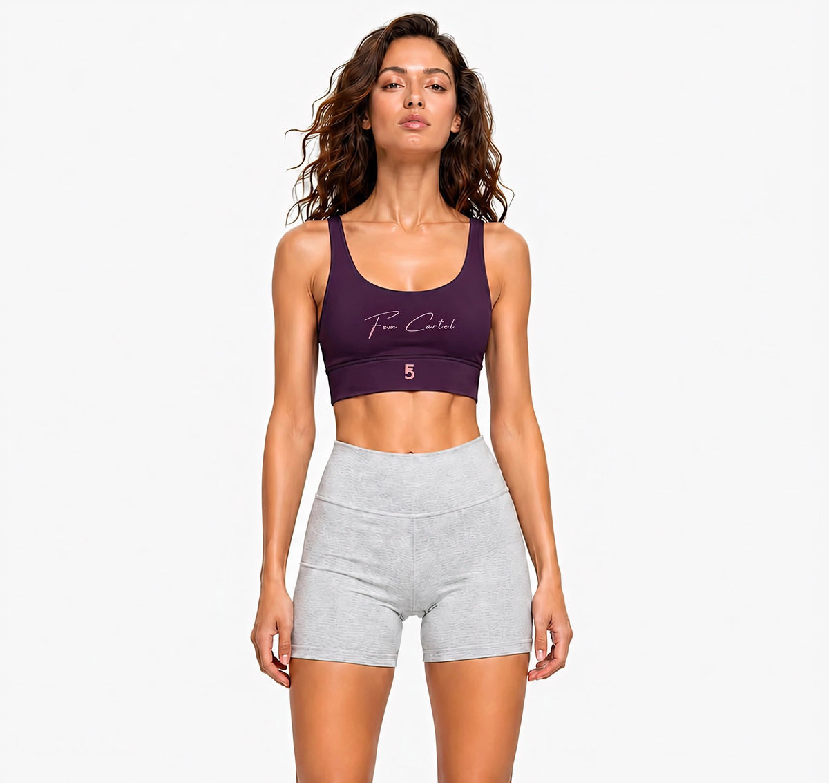 Strappy Criss-Cross Sports Bra | Pink Logo