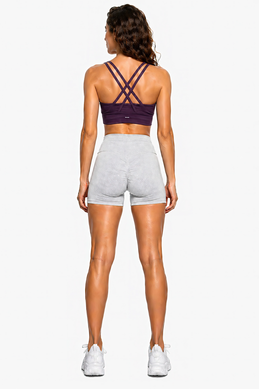 Strappy Criss-Cross Sports Bra | White Logo