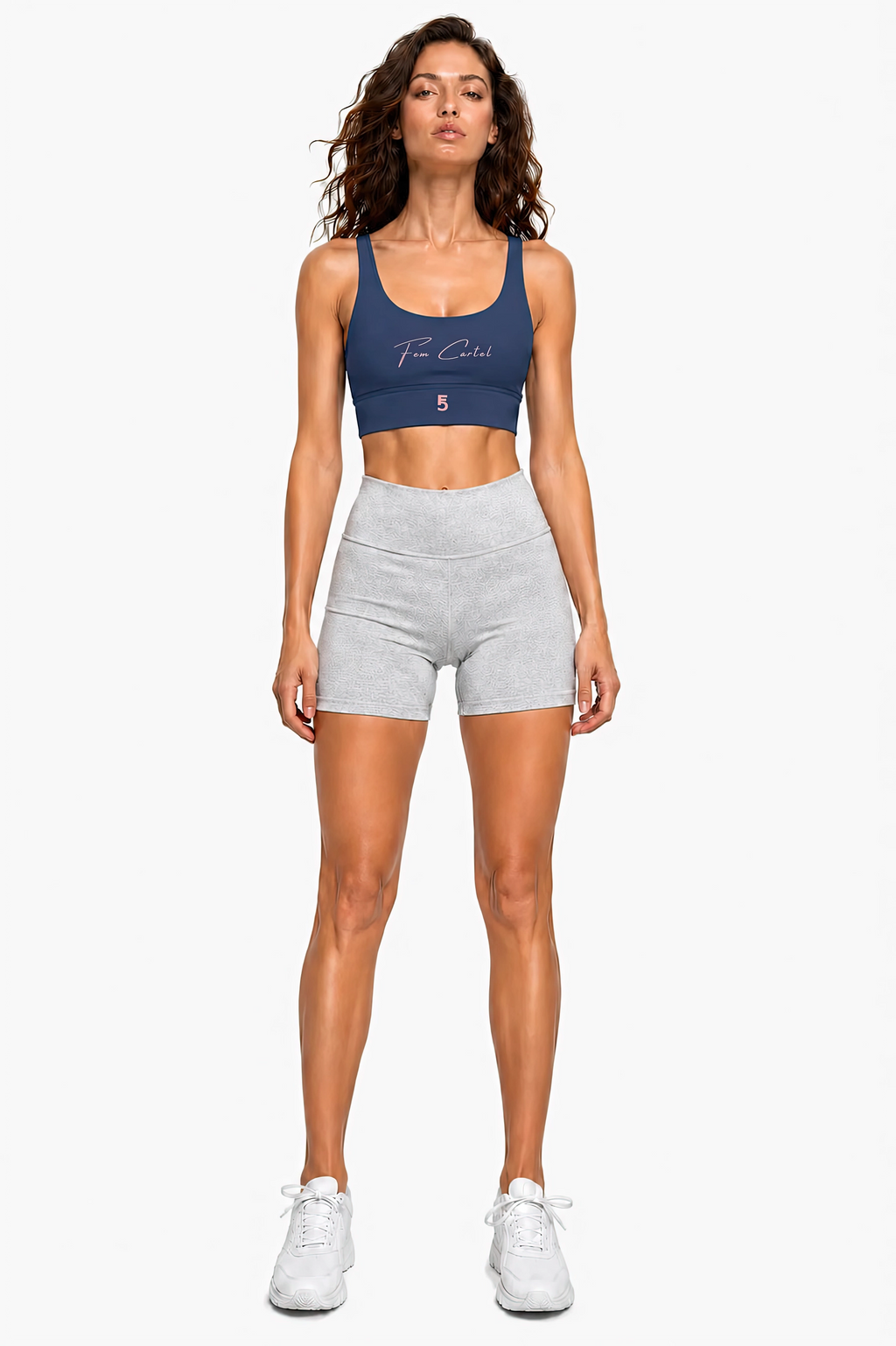 Strappy Criss-Cross Sports Bra | Pink Logo