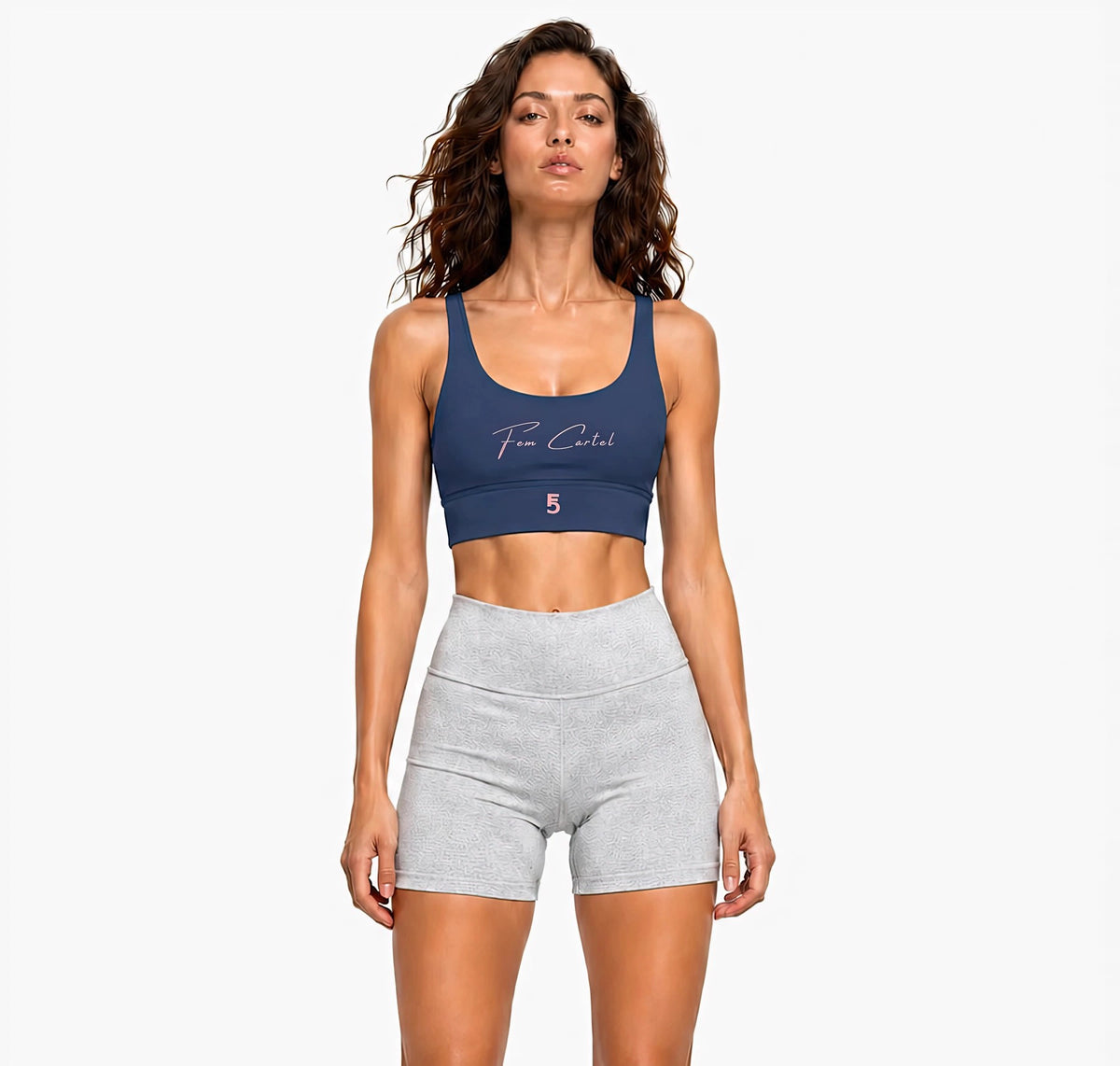 Strappy Criss-Cross Sports Bra | Pink Logo