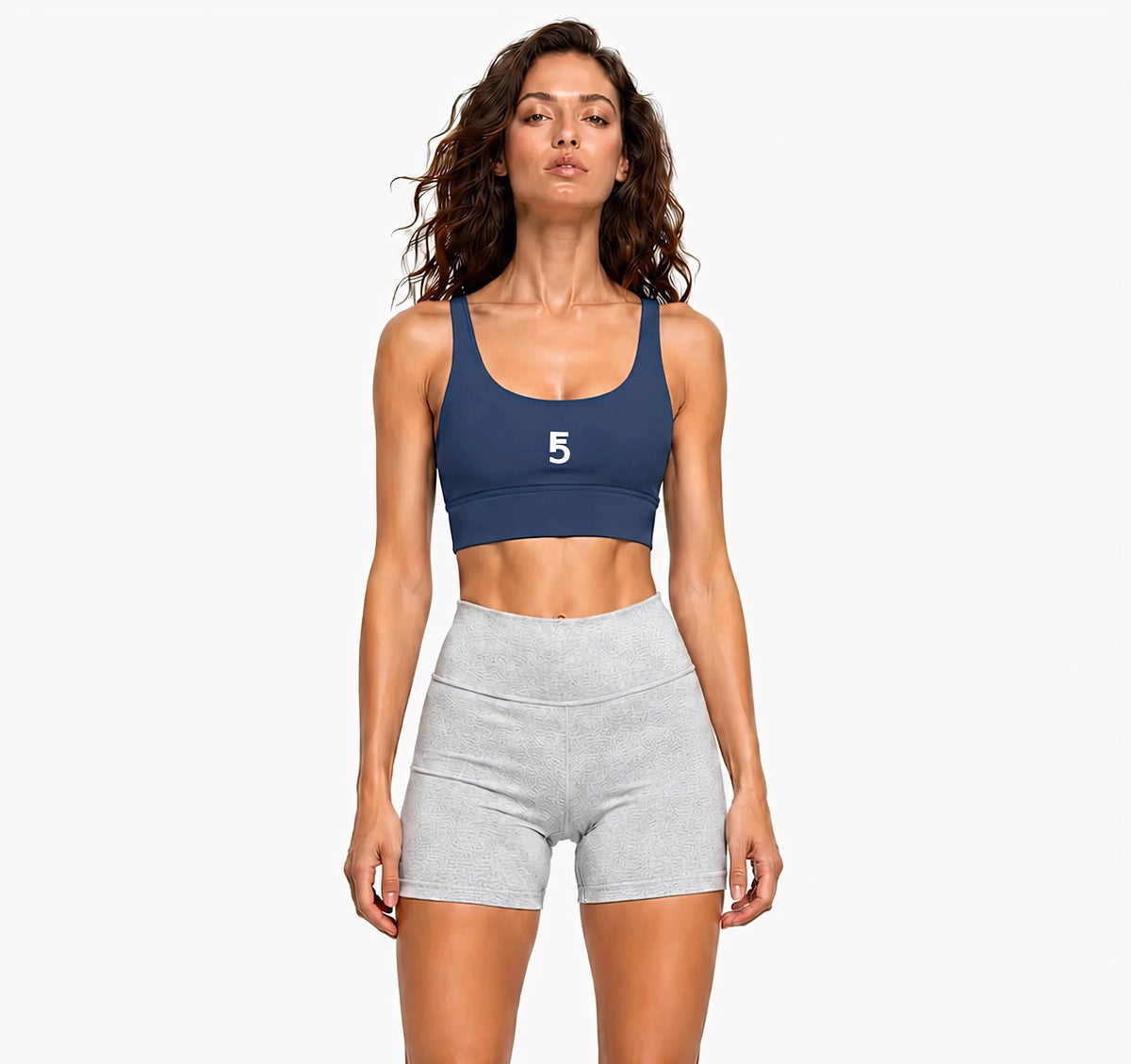 Strappy Criss-Cross Sports Bra | White Logo