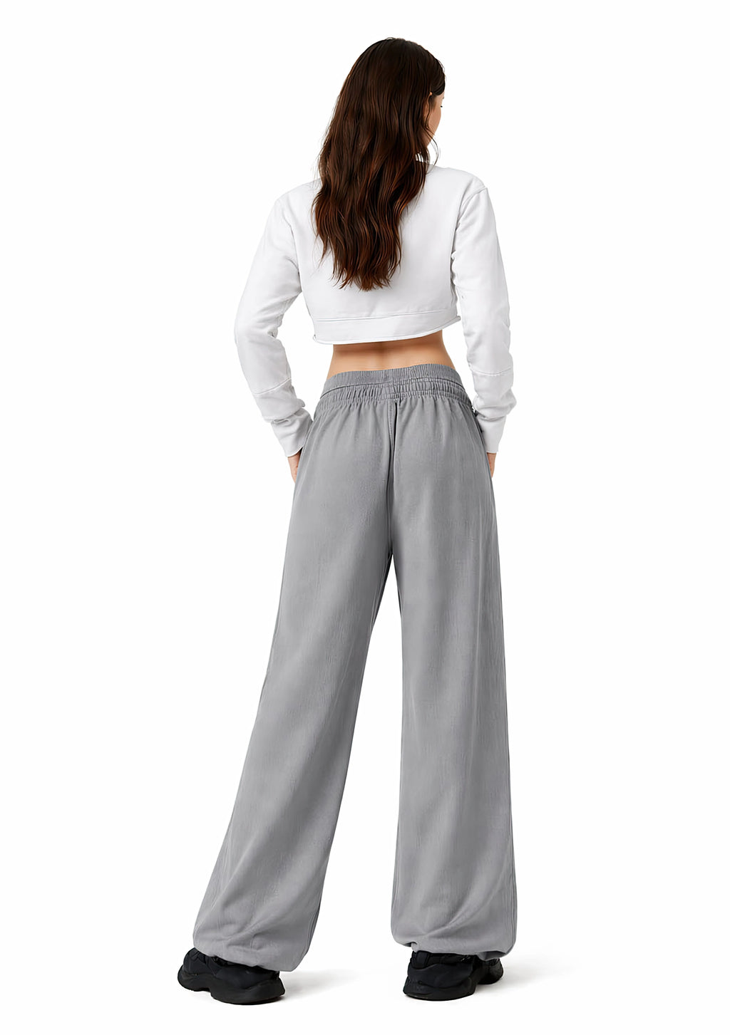 Vintage Washed Waist Pants | White Logo