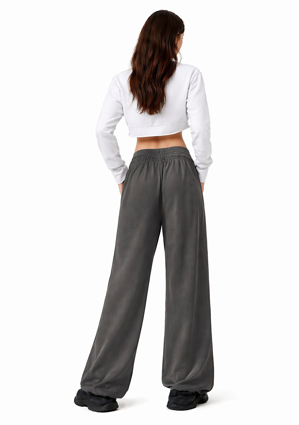 Vintage Washed Waist Pants | White Logo