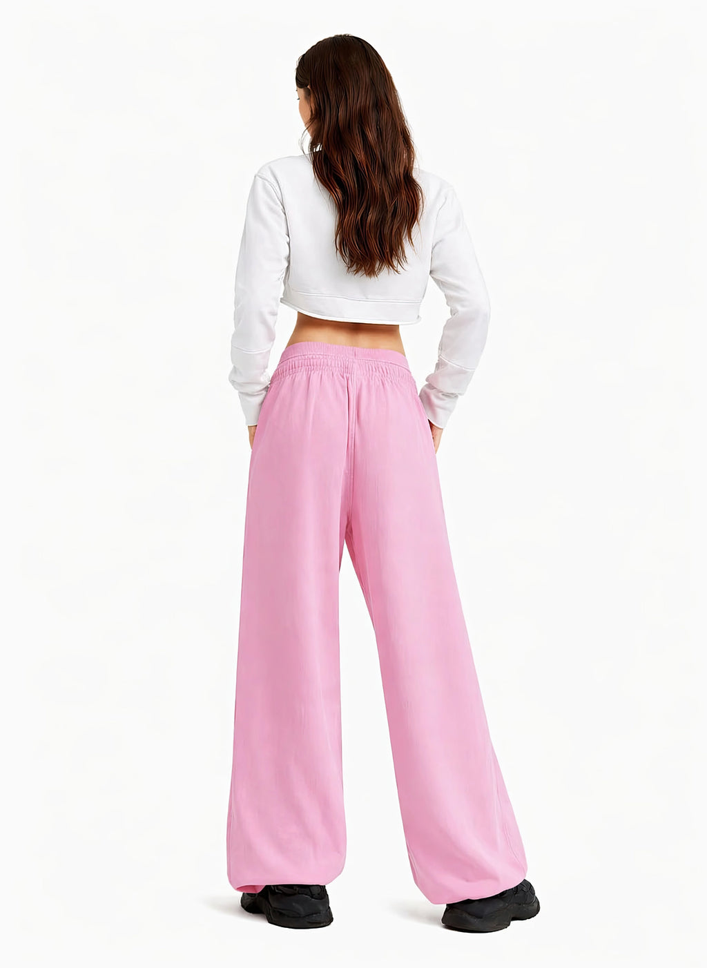 Vintage Washed Waist Pants | White Logo