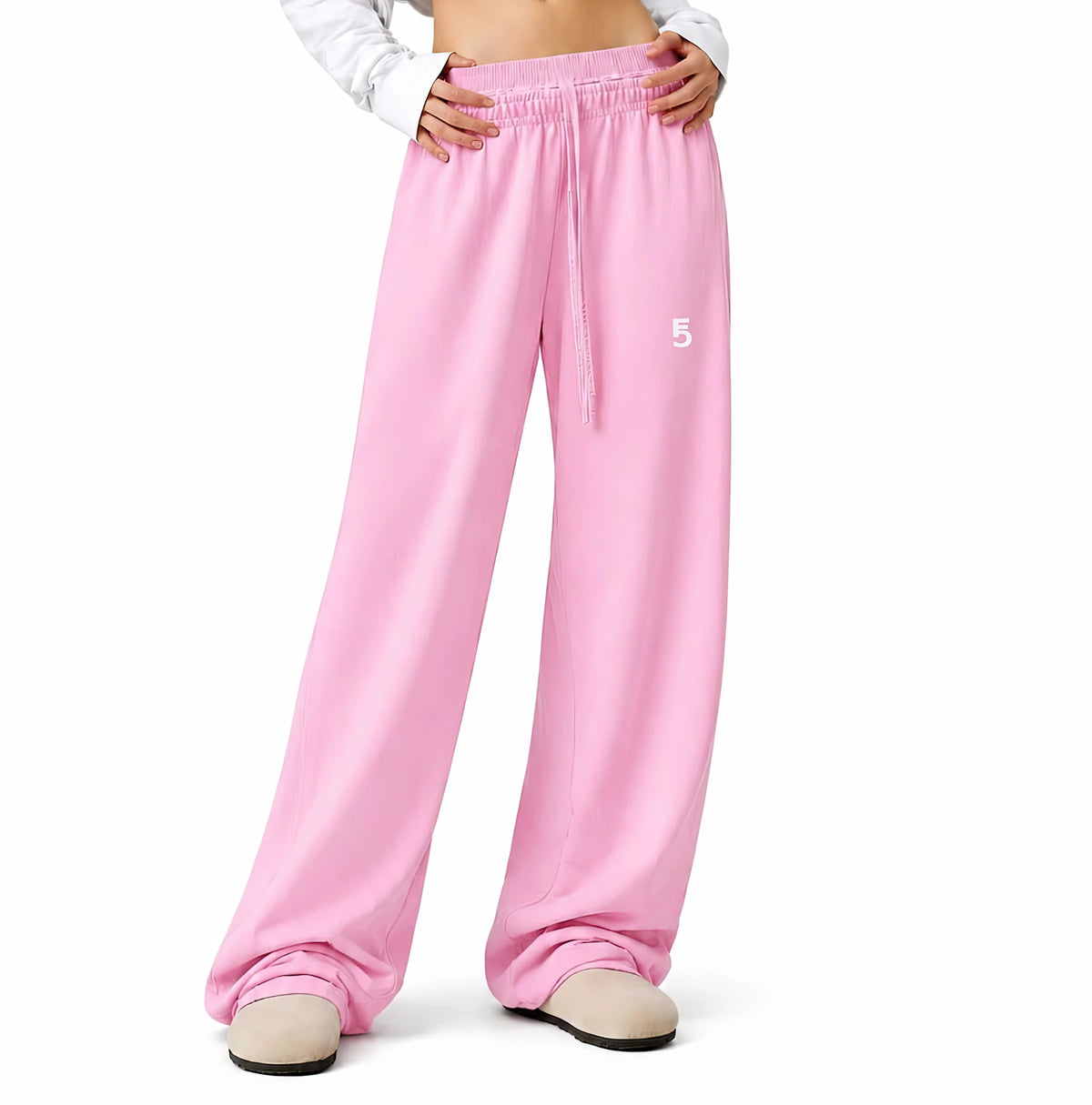 Vintage Washed Waist Pants | White Logo