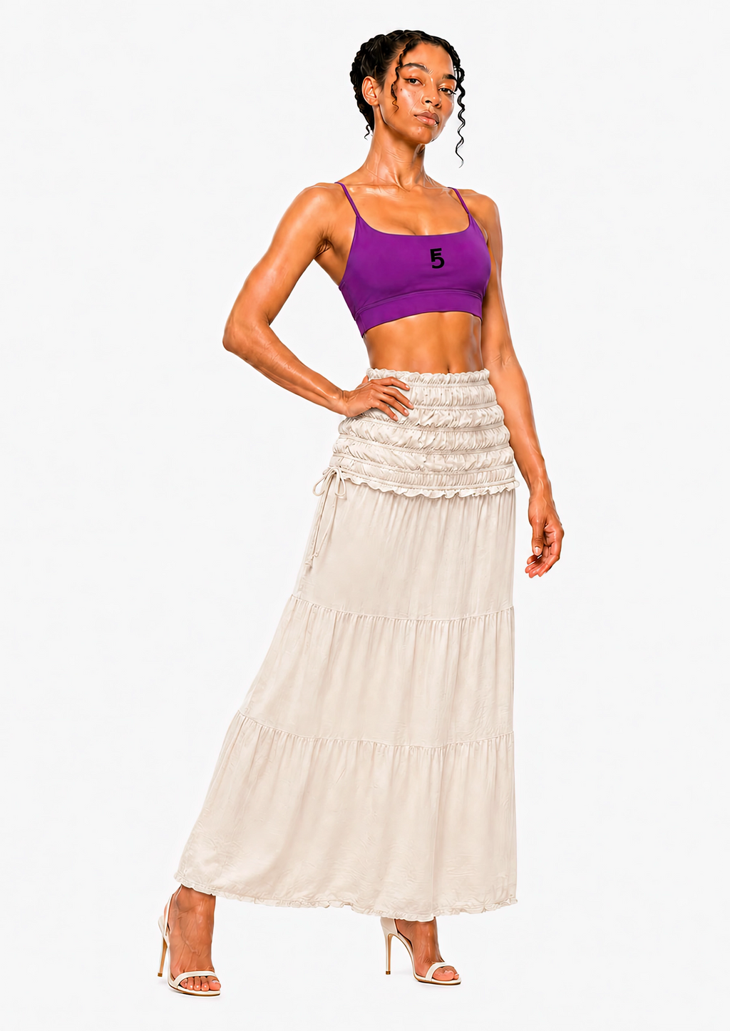 Strappy Criss Cross Yoga Sports Bra Icon | Black Logo