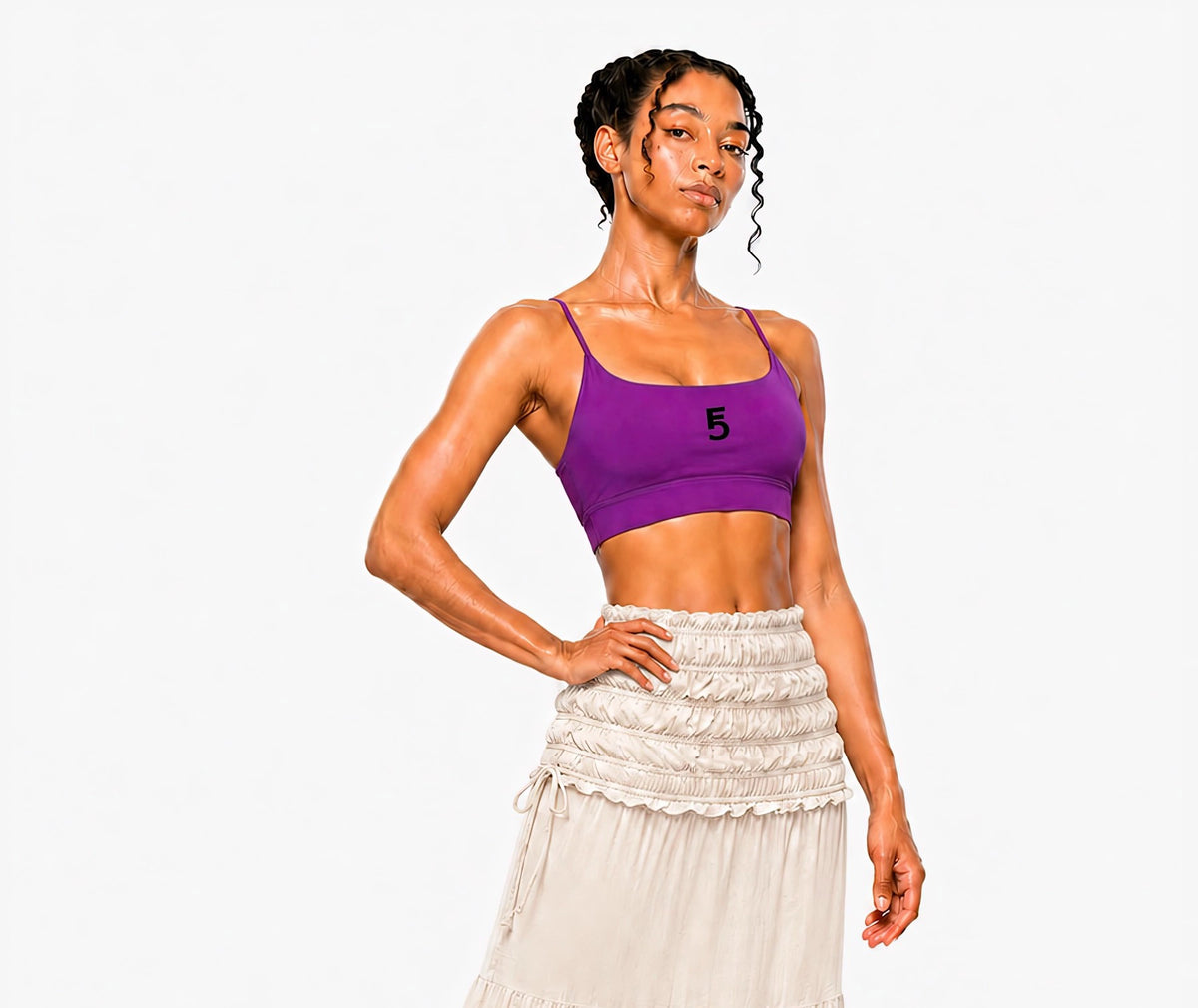 Strappy Criss Cross Yoga Sports Bra Icon | Black Logo