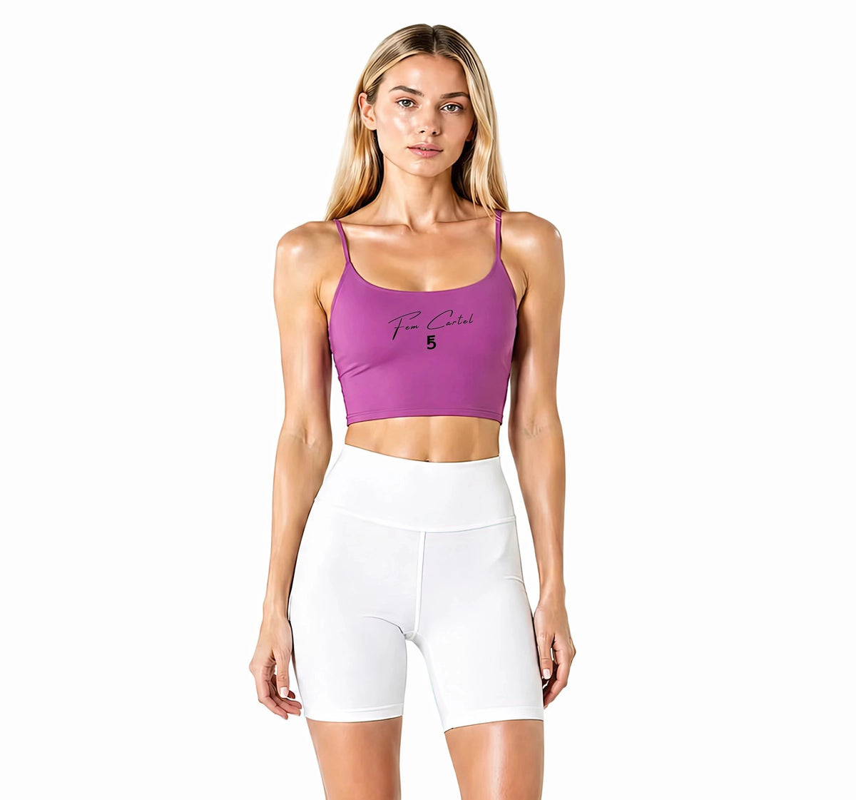 Solid Color Sports Bra Script | Black Logo