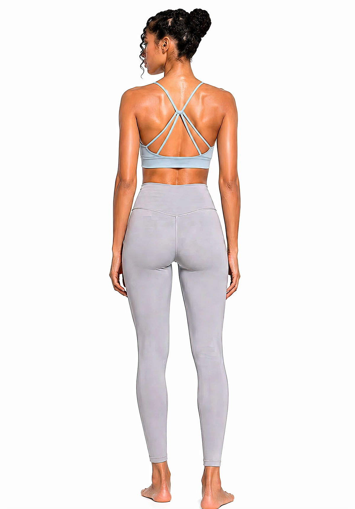 Strappy Criss Cross Yoga Sports Bra Script | Pink Logo