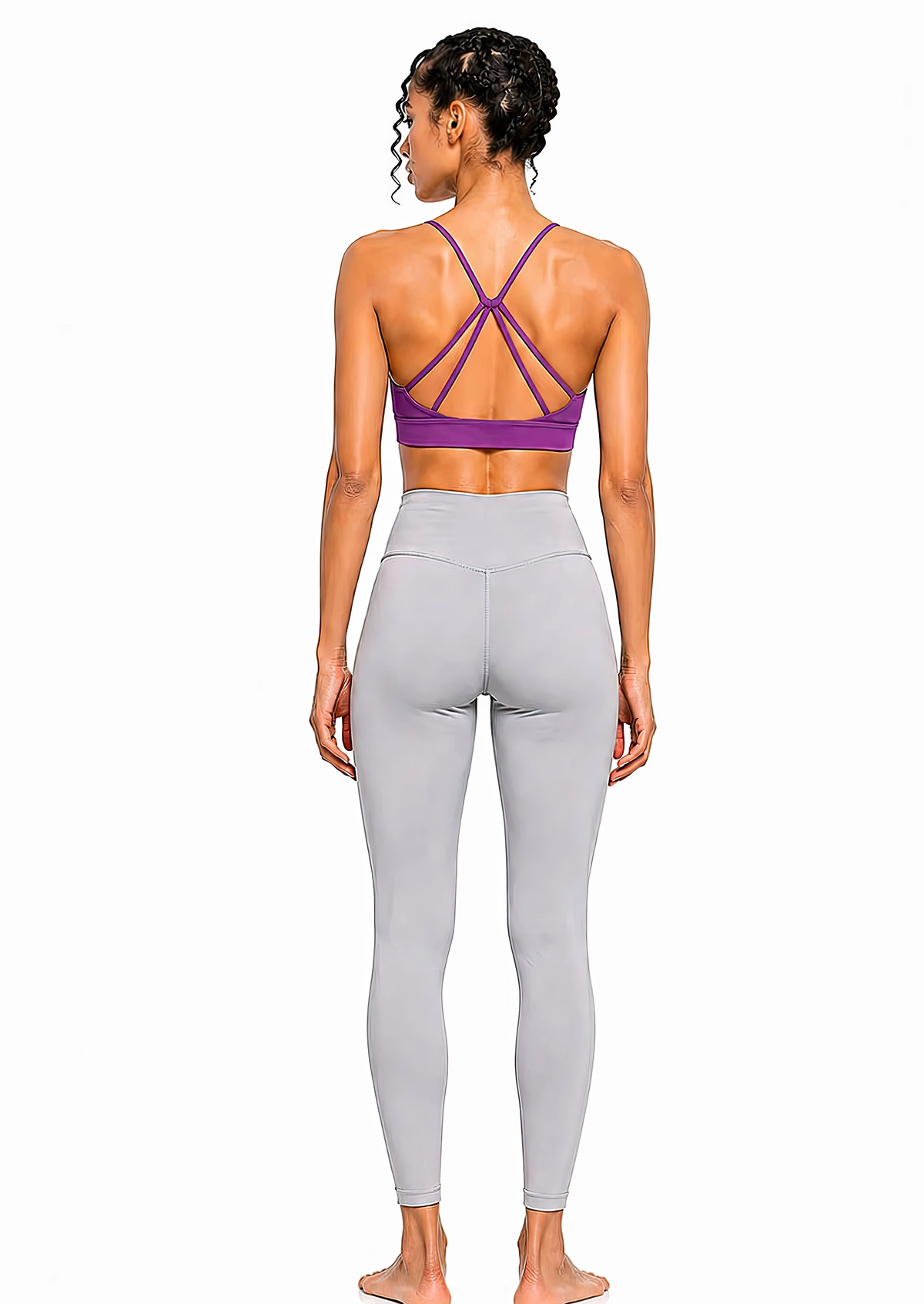 Strappy Criss Cross Yoga Sports Bra Script | Pink Logo