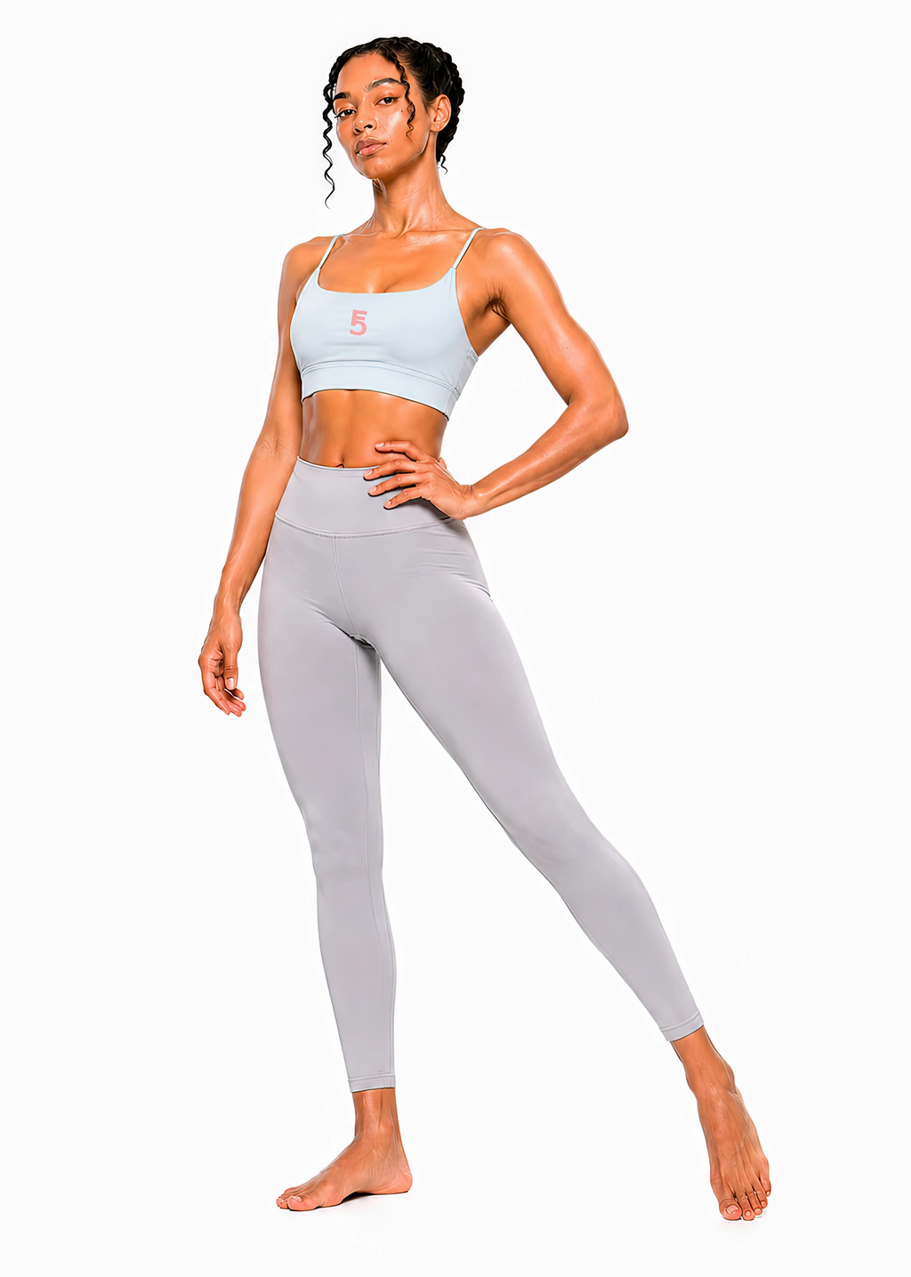 Strappy Criss Cross Yoga Sports Bra Icon | Pink Logo